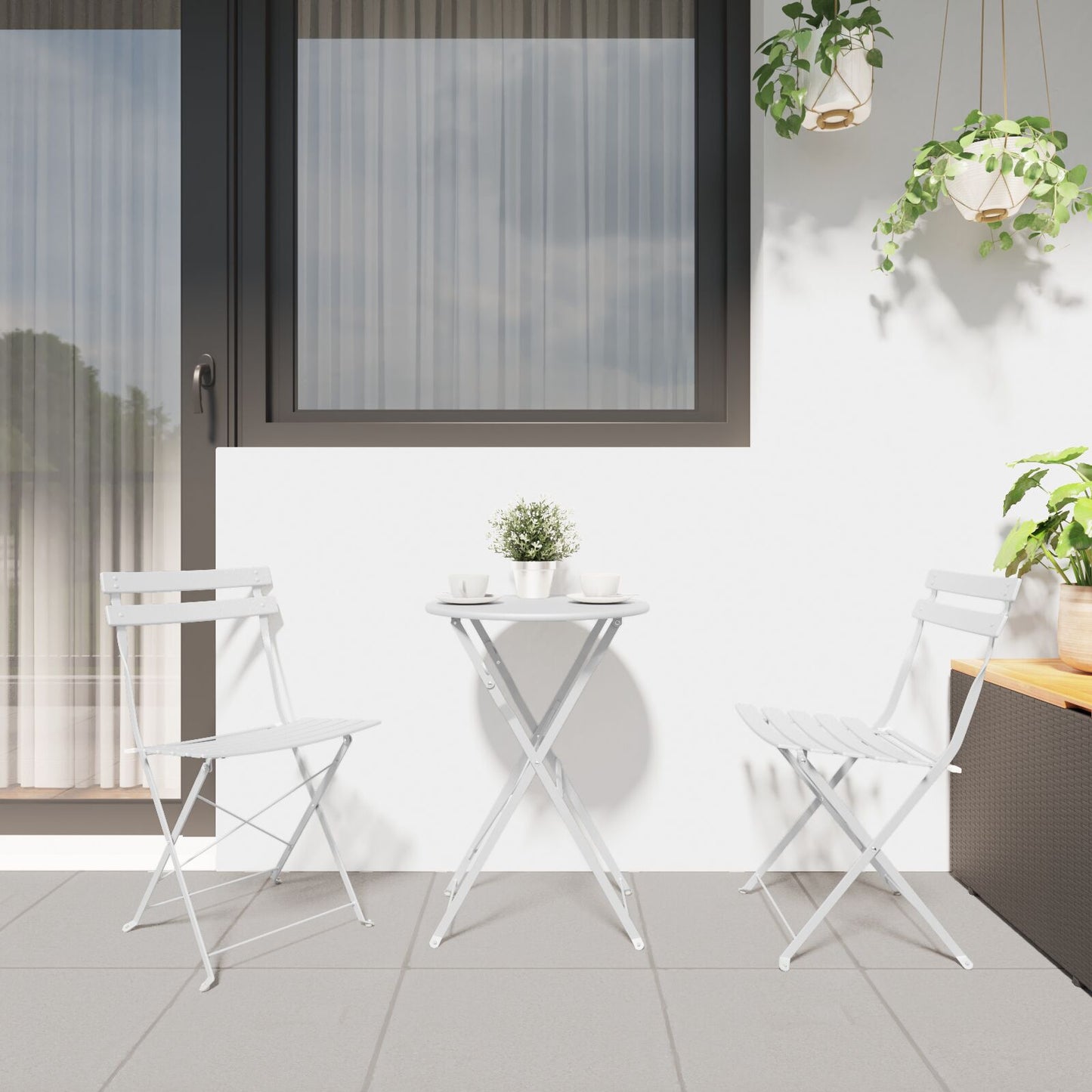 Outdoor Chairs Cool White Metal Standard Foldable Patio Chairs