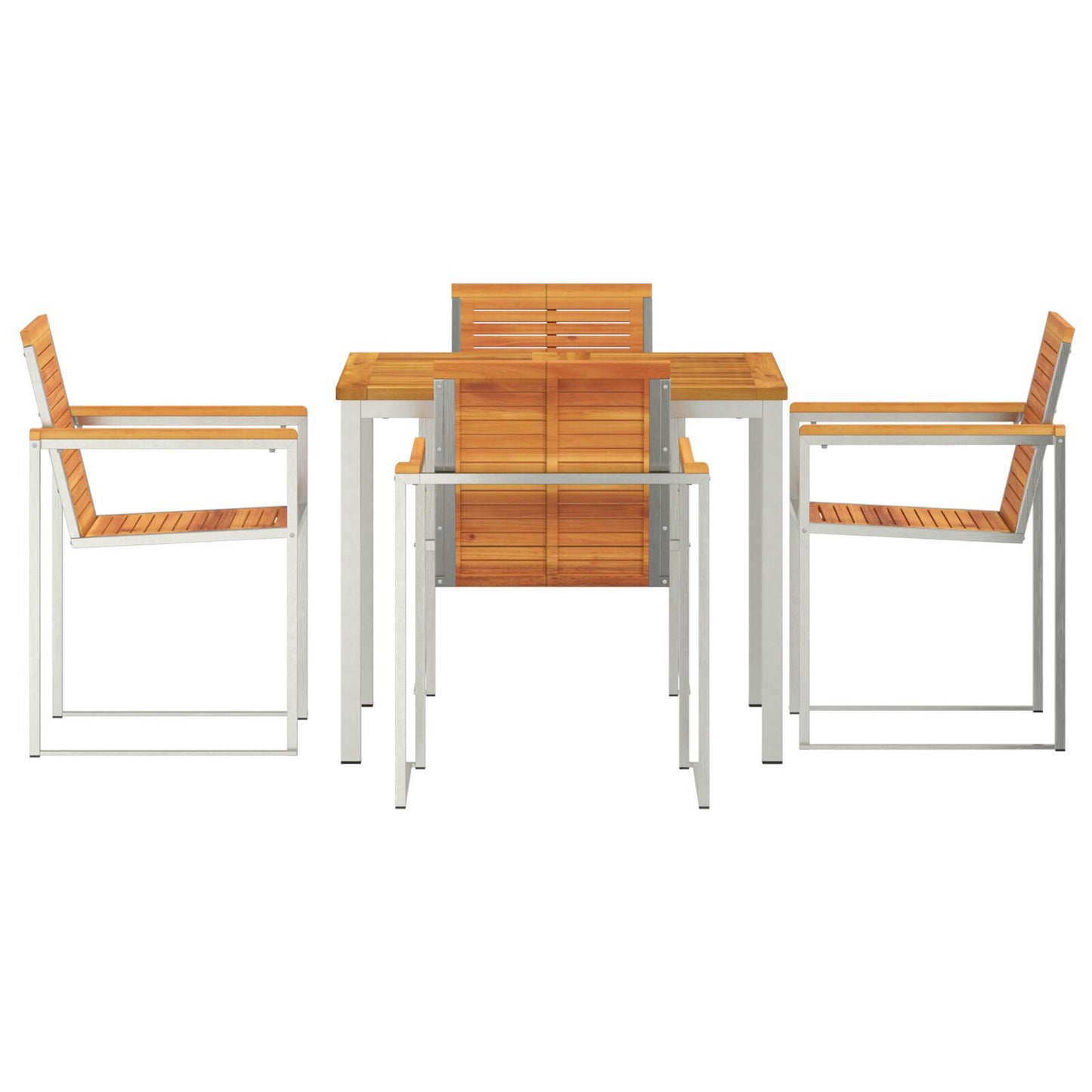 5 Piece Garden Dining Set Solid Wood Acacia, vidaXL Outdoor Dining Table 90x90x74.5 cm Solid Wood Acacia