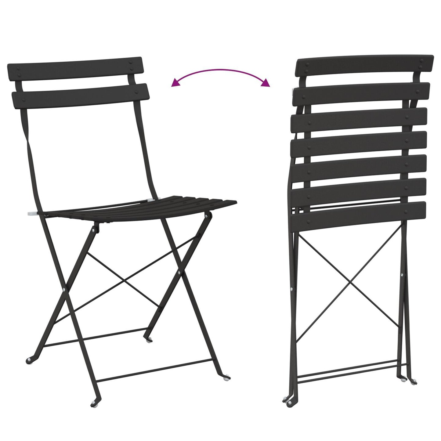 Outdoor Chairs Anthracite Metal Standard Foldable
