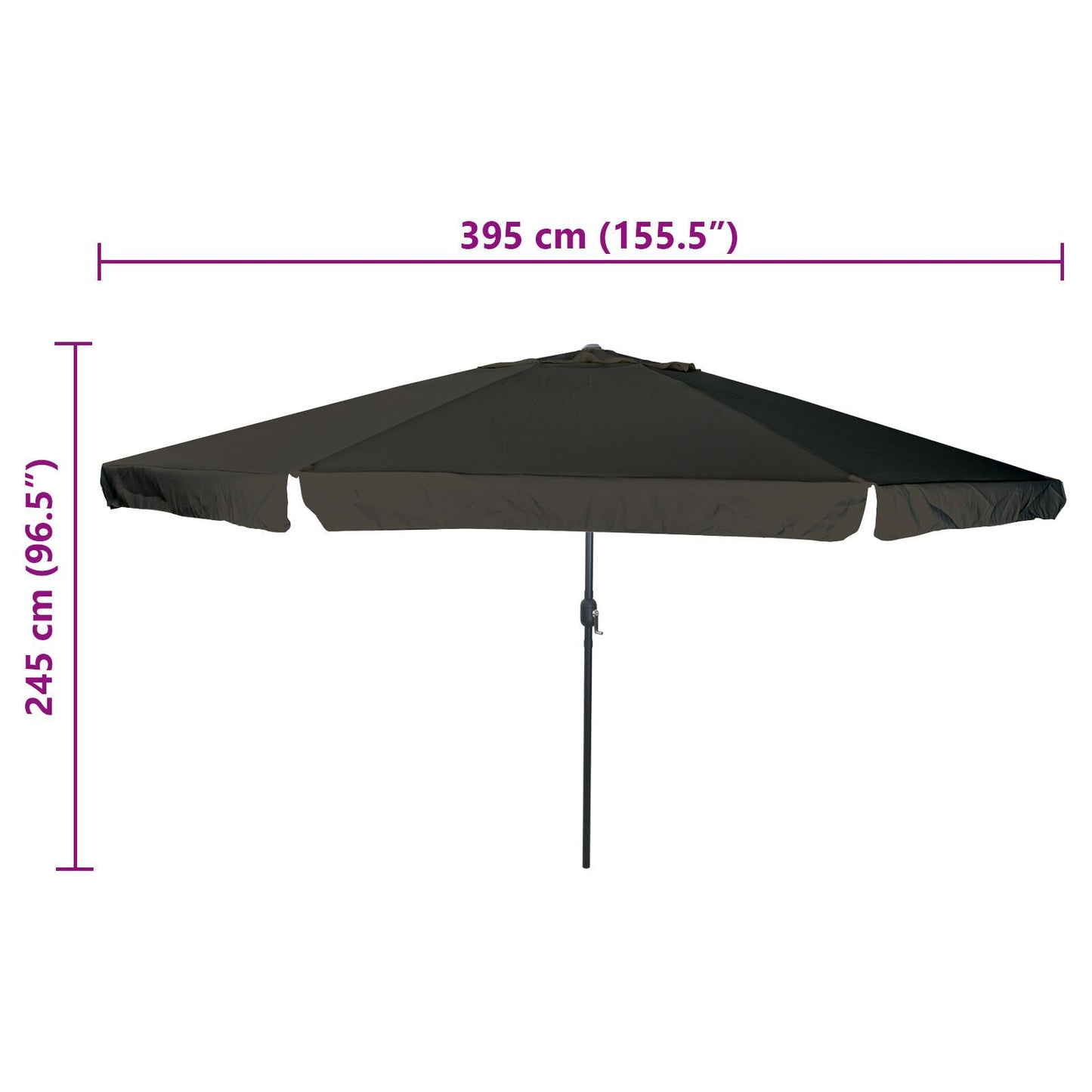Outdoor Umbrellas & Sunshades Black Polyester fabric Large