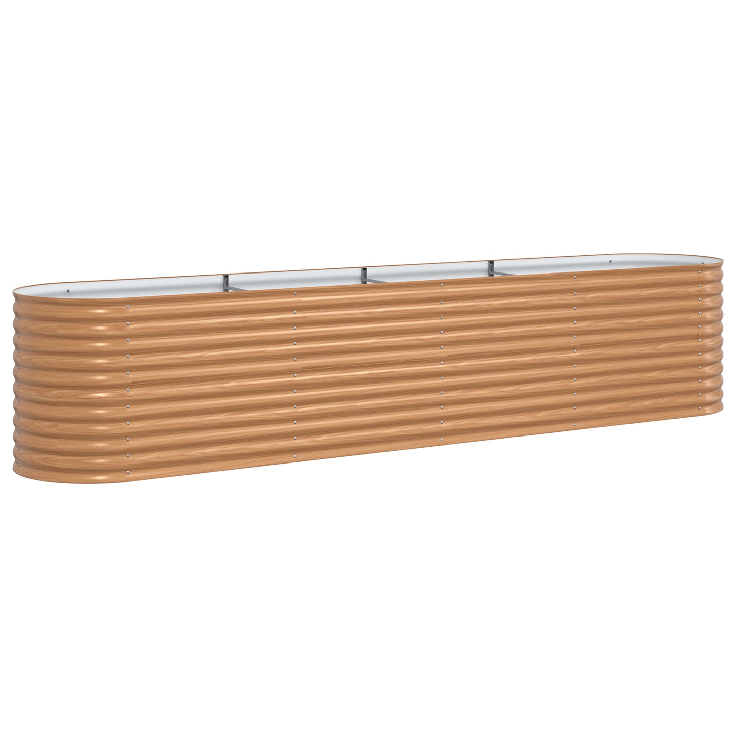 Garden Raised Bed Wood effect Galvanized steel 400 x 80 x 81 cm