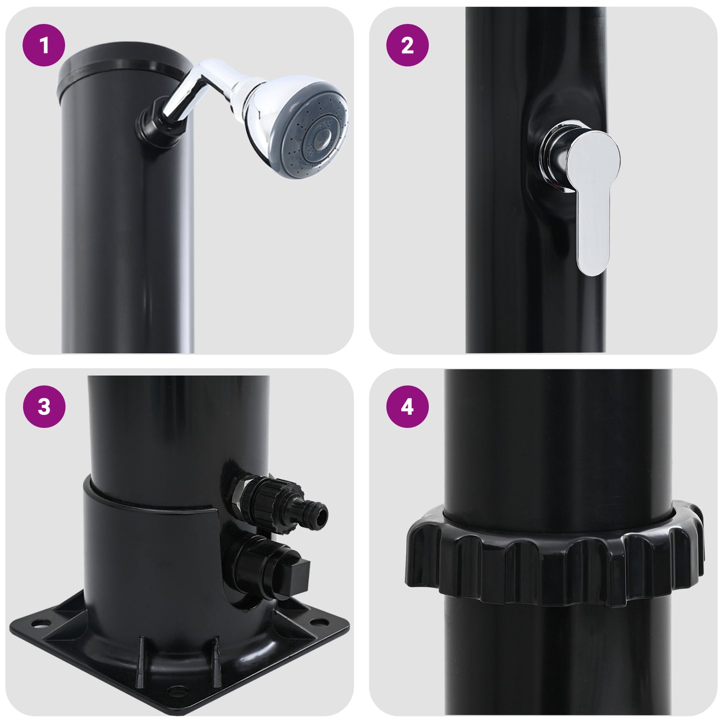 Outdoor Solar Shower 217 cm 20 L