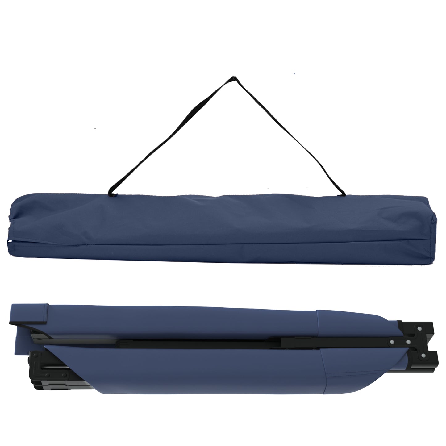 Folding Sun Beds 2 pcs with Carry Bag Blue 600D Oxford Fabric