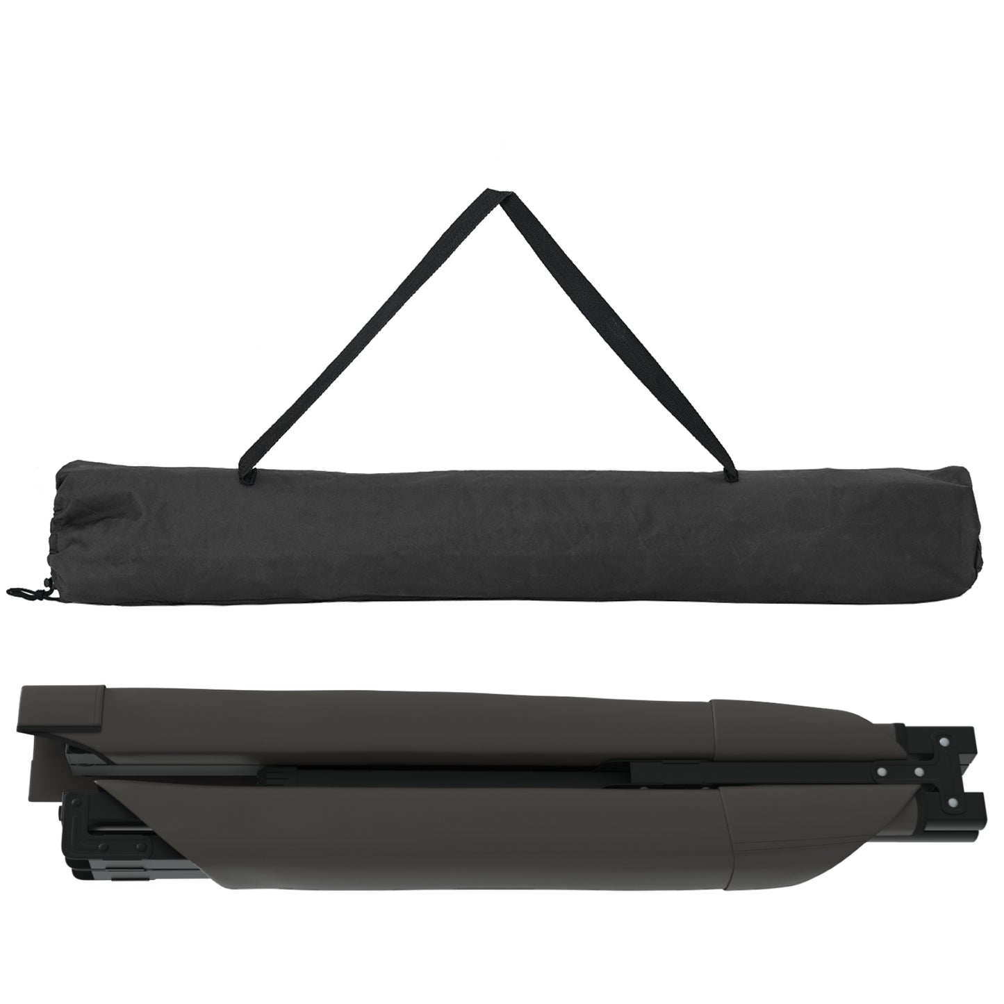 Folding Sun Bed with Carry Bag Black 600D Oxford Fabric