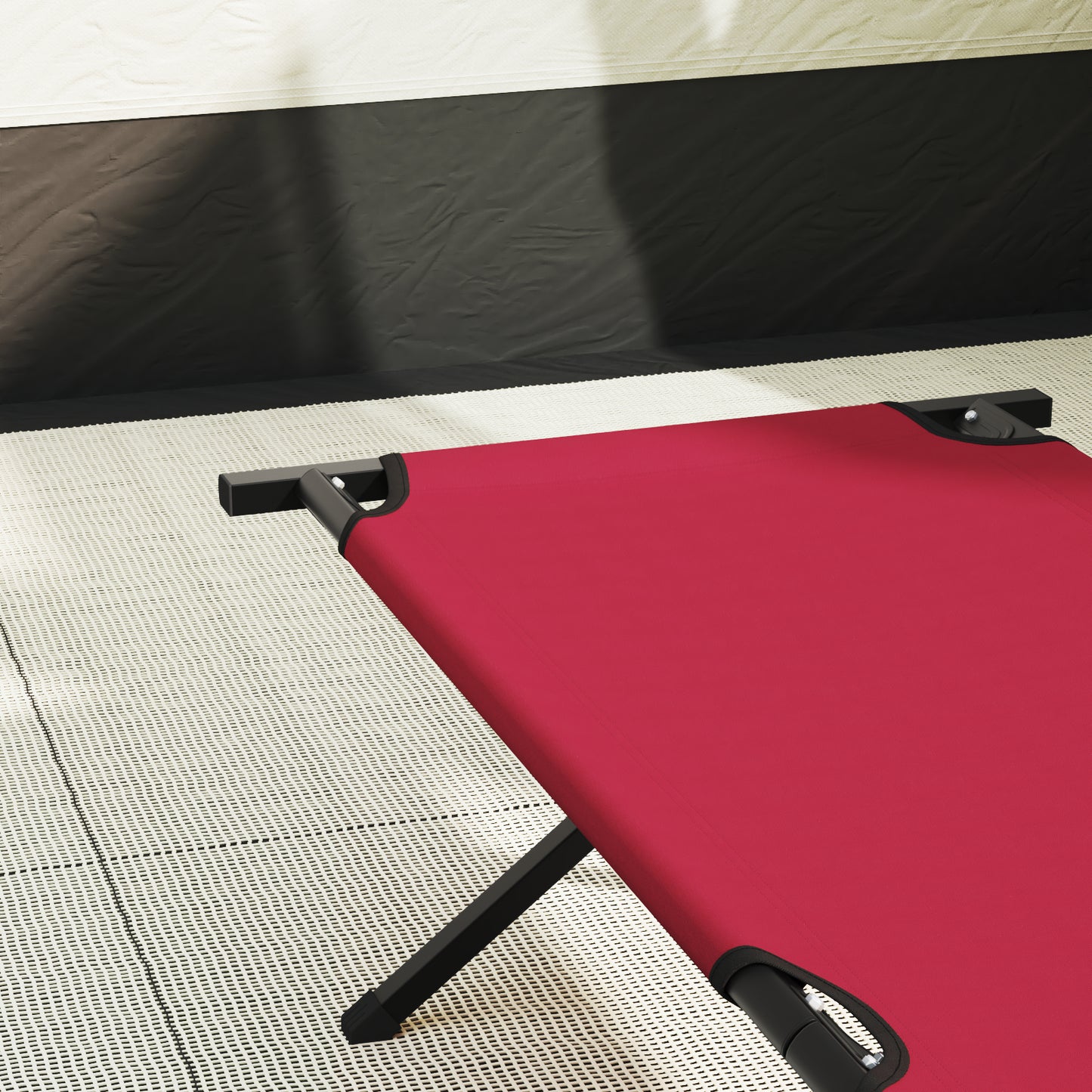 Folding Sun Bed with Carry Bag Red 600D Oxford Fabric