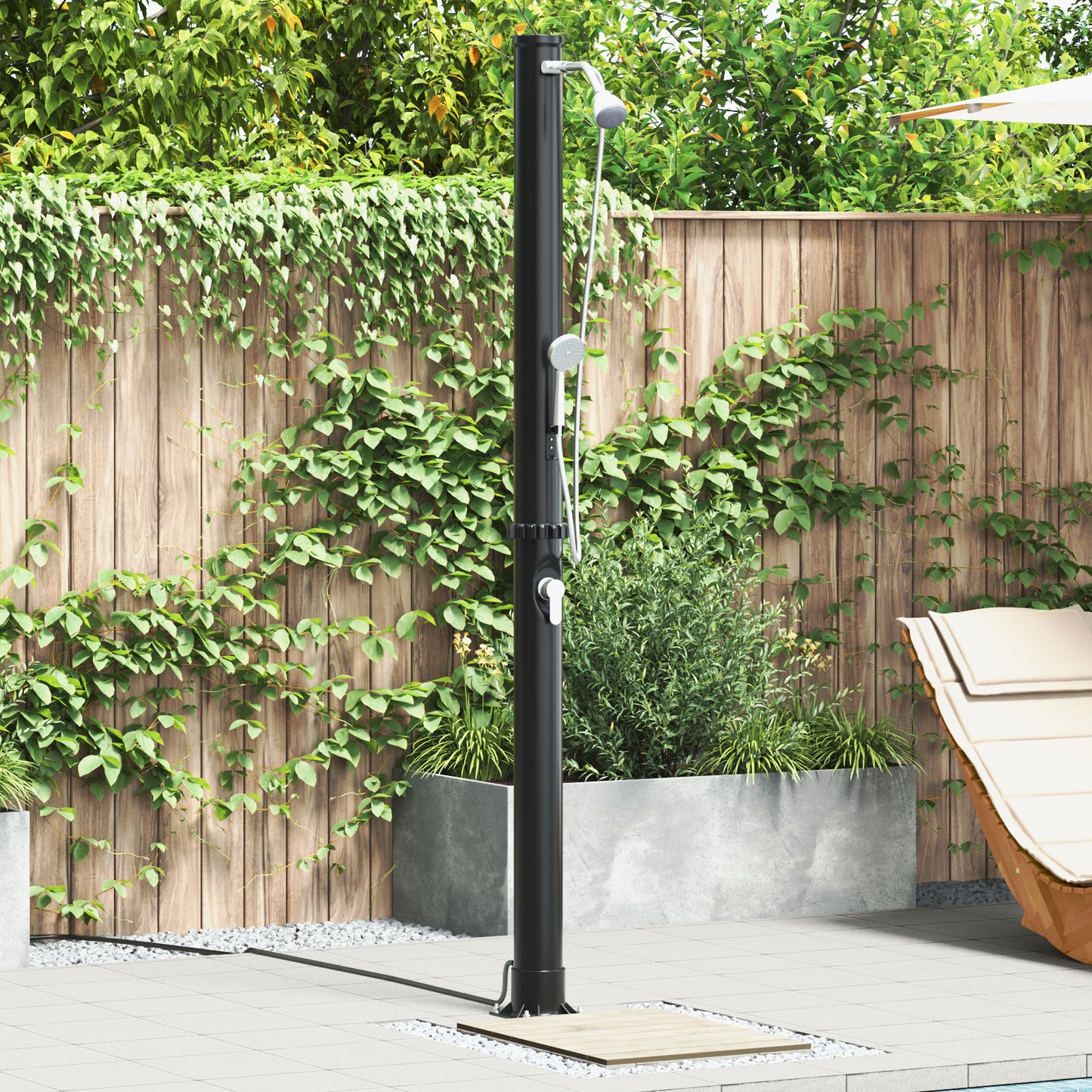 Outdoor Solar Shower with Handheld Shower Head 217 cm 20 L