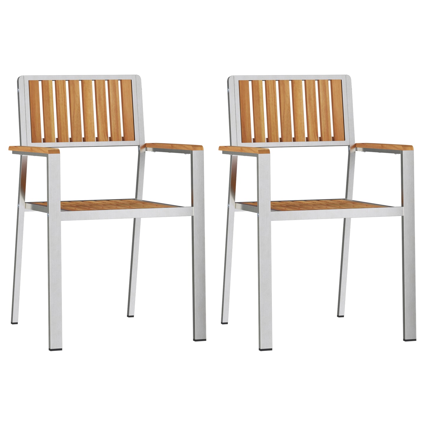 3 Piece Garden Dining Set Solid Wood Teak, vidaXL Outdoor Dining Table 90x90x74.5 cm Solid Wood Teak, vidaXL Stackable Garden Chairs 2 pcs Solid Wood Teak and Metal