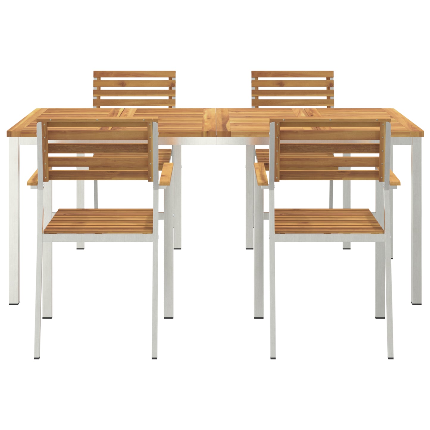 5 Piece Garden Dining Set Solid Wood Acacia, vidaXL Outdoor Dining Table 180x90x75 cm Solid Wood Acacia, vidaXL Stackable Garden Chairs 4 pcs Solid Wood Acacia and Steel