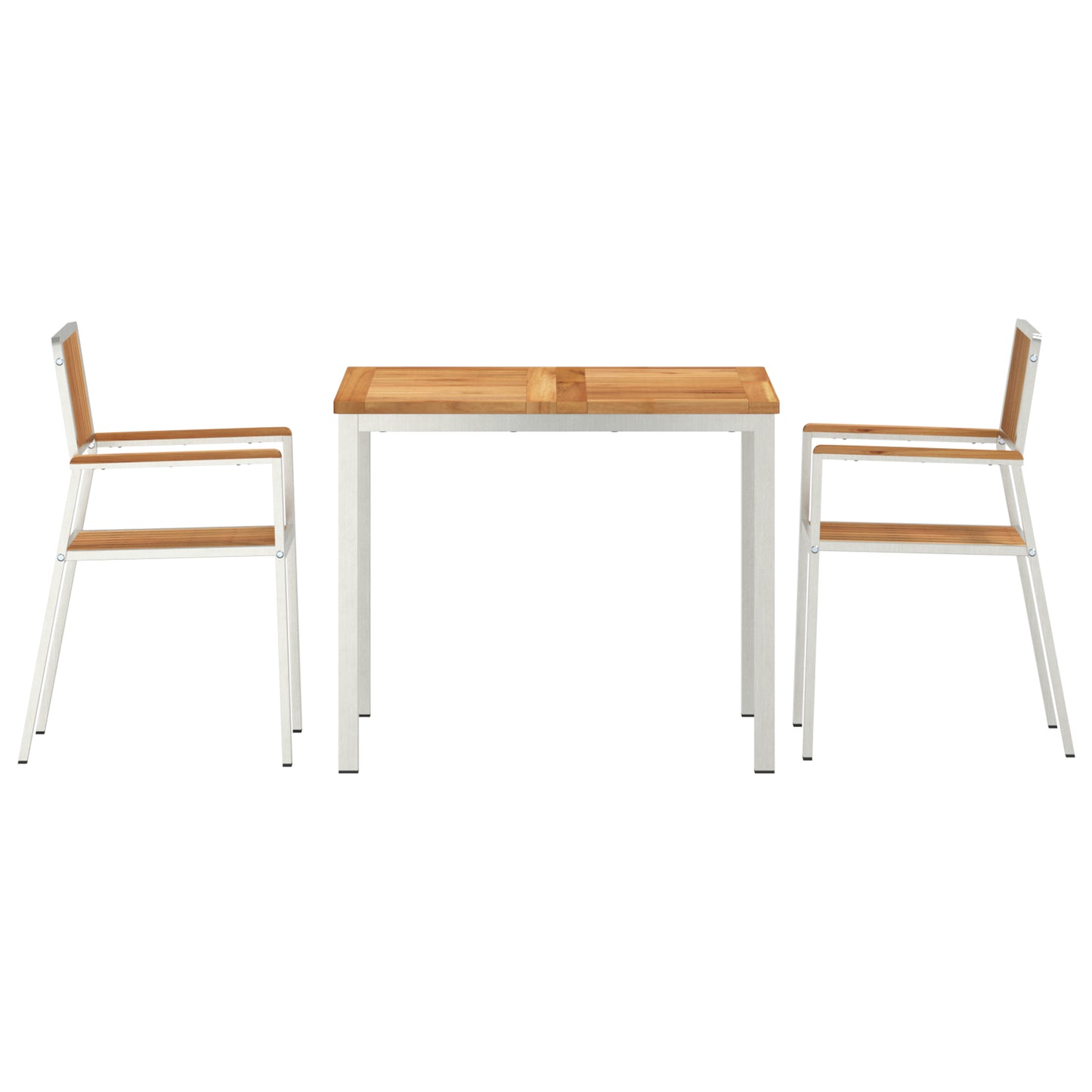 3 Piece Garden Dining Set Solid Wood Teak, vidaXL Outdoor Dining Table 90x90x74.5 cm Solid Wood Teak, vidaXL Stackable Garden Chairs 2 pcs Solid Wood Teak and Metal