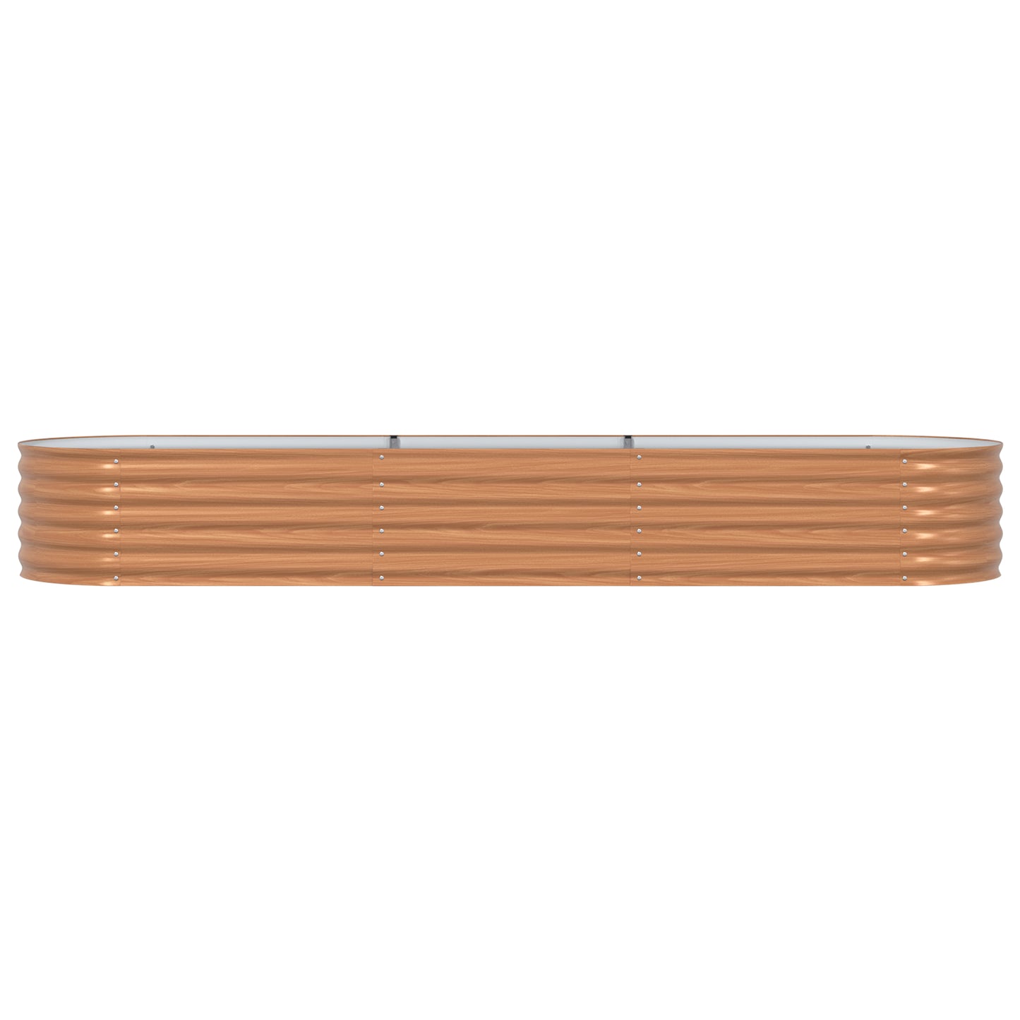 Raised Garden Bed Brown with Wood Look 320x80x44 cm Steel