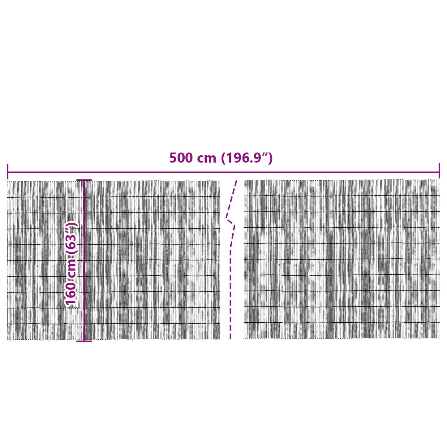 Garden Reed Fence 500x160 cm