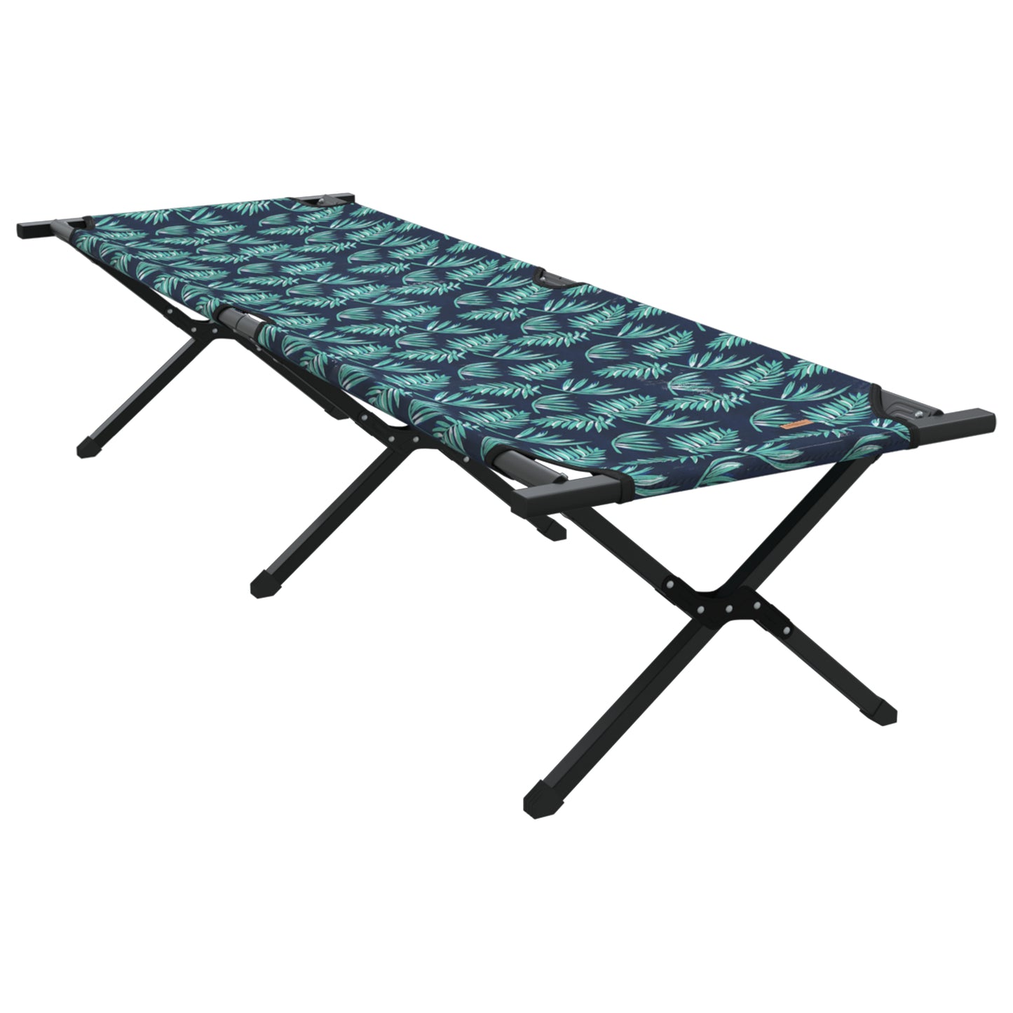 Folding Sun Bed with Carry Bag Leaf Pattern 600D Oxford Fabric