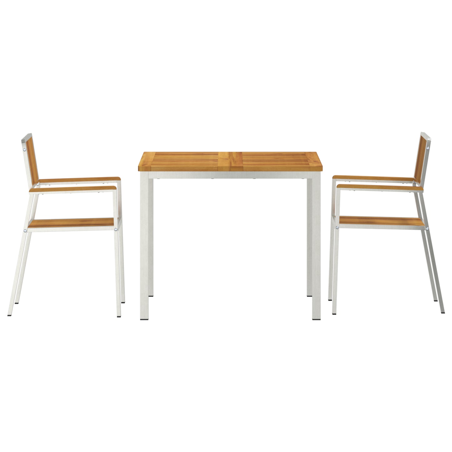 3 Piece Garden Dining Set Solid Wood Acacia, vidaXL Outdoor Dining Table 90x90x74.5 cm Solid Wood Acacia, vidaXL Stackable Garden Chairs 2 pcs Solid Wood Acacia and Metal