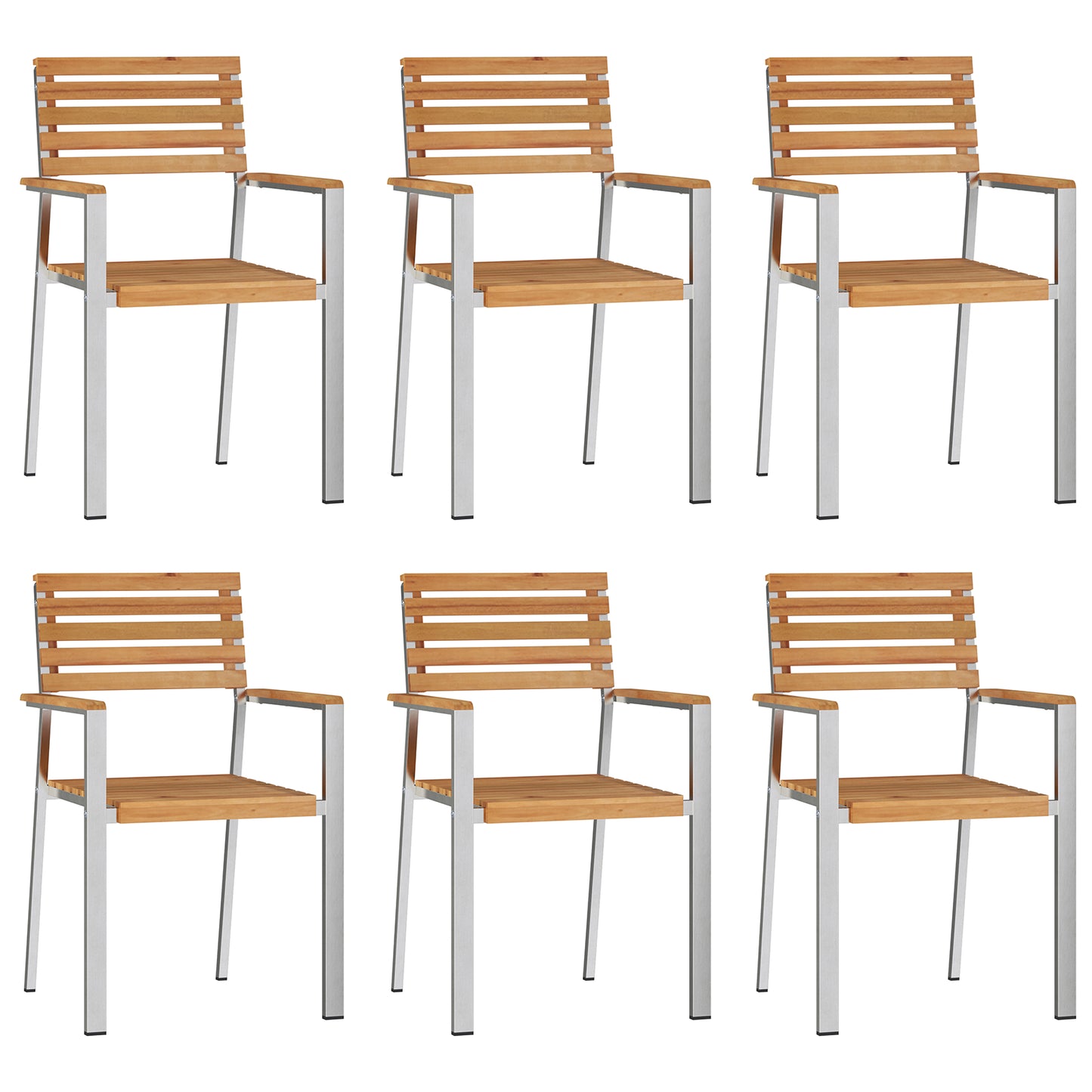 7 Piece Garden Dining Set Solid Wood Teak, vidaXL Outdoor Dining Table 180x90x75 cm Solid Wood Teak, vidaXL Stackable Garden Chairs 2 pcs Solid Wood Teak and Steel, vidaXL Stackable Garden Chairs 4 pcs Solid Wood Teak and Steel