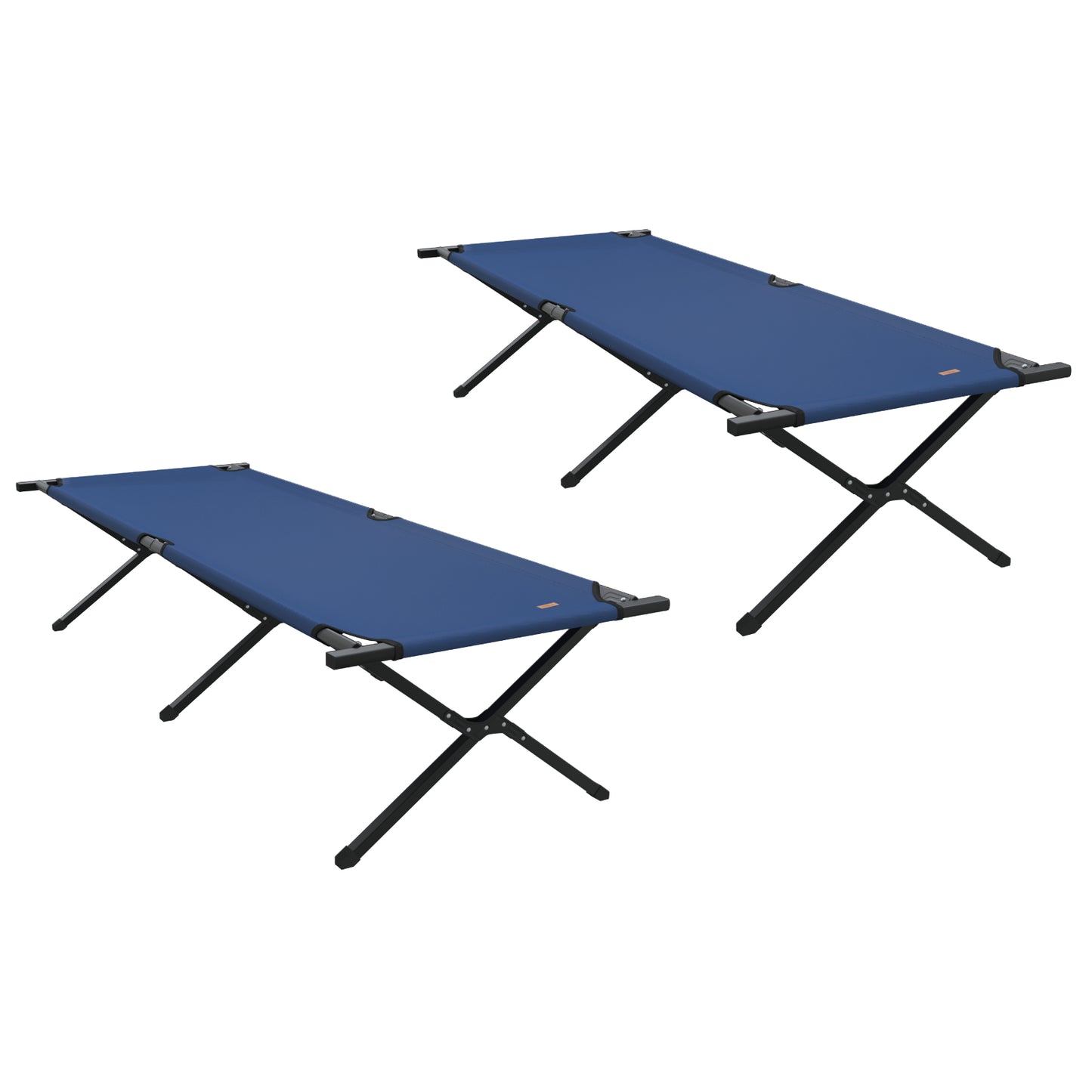 Folding Sun Beds 2 pcs with Carry Bag Blue 600D Oxford Fabric