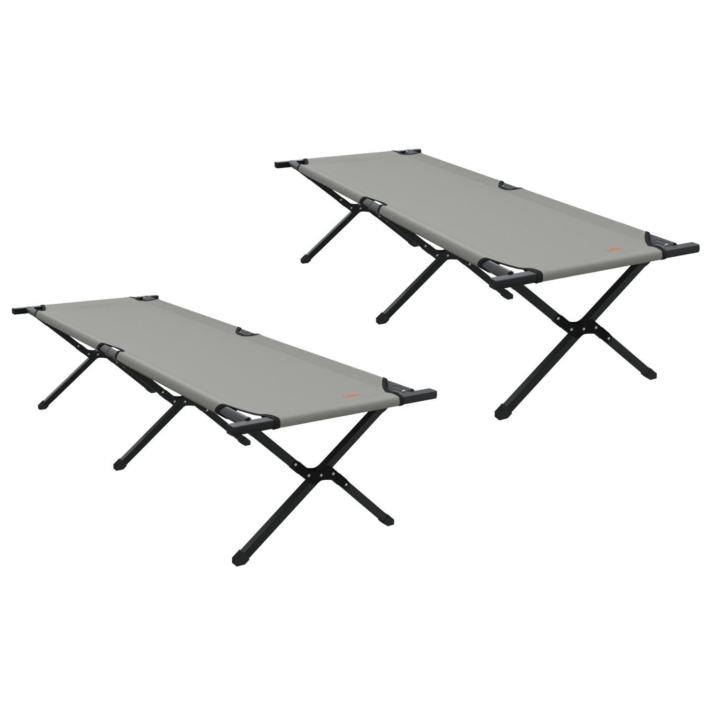 Folding Sun Beds 2 pcs with Carry Bag Grey 600D Oxford Fabric