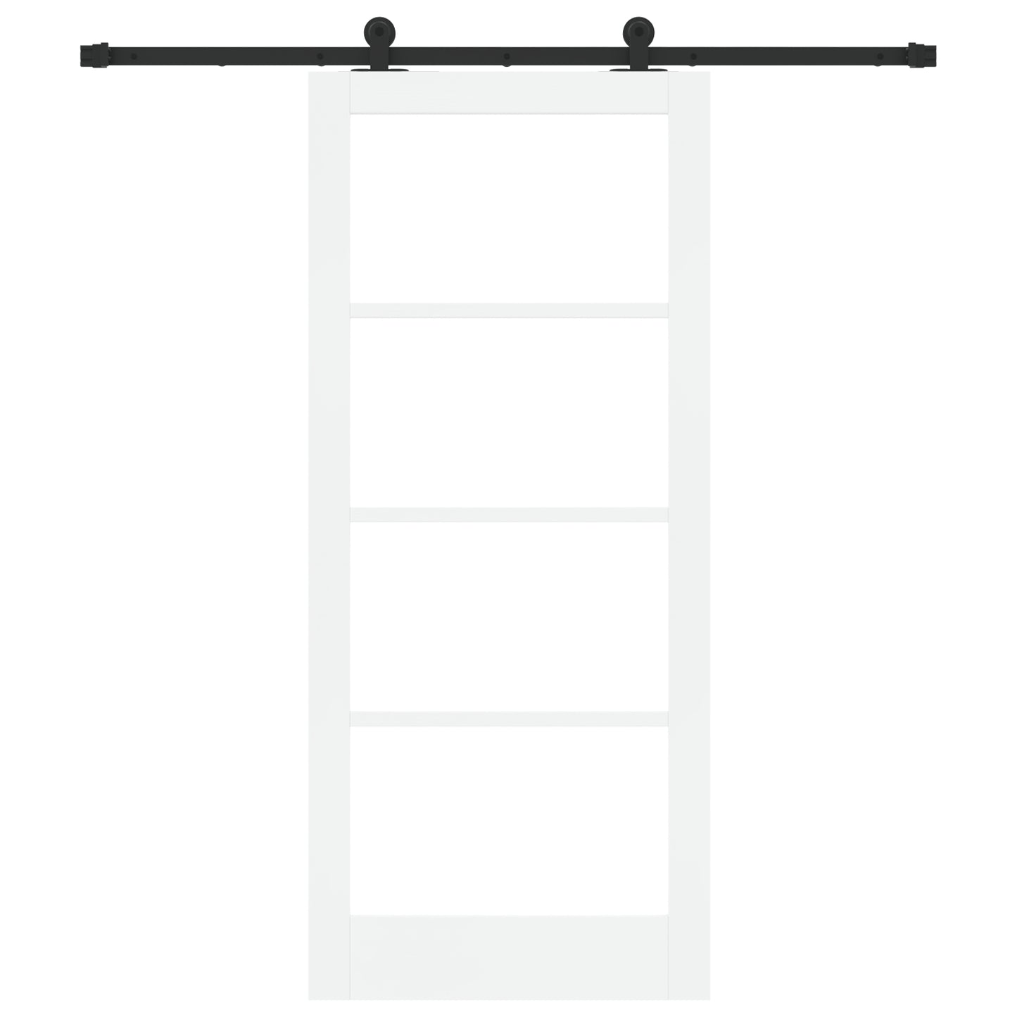 Sliding Door with Hardware Set 'ORKDAL'White Solid Wood & Glass, vidaXL Interior Door with Glass 'ORKDAL'White 86x198.5x4 cm