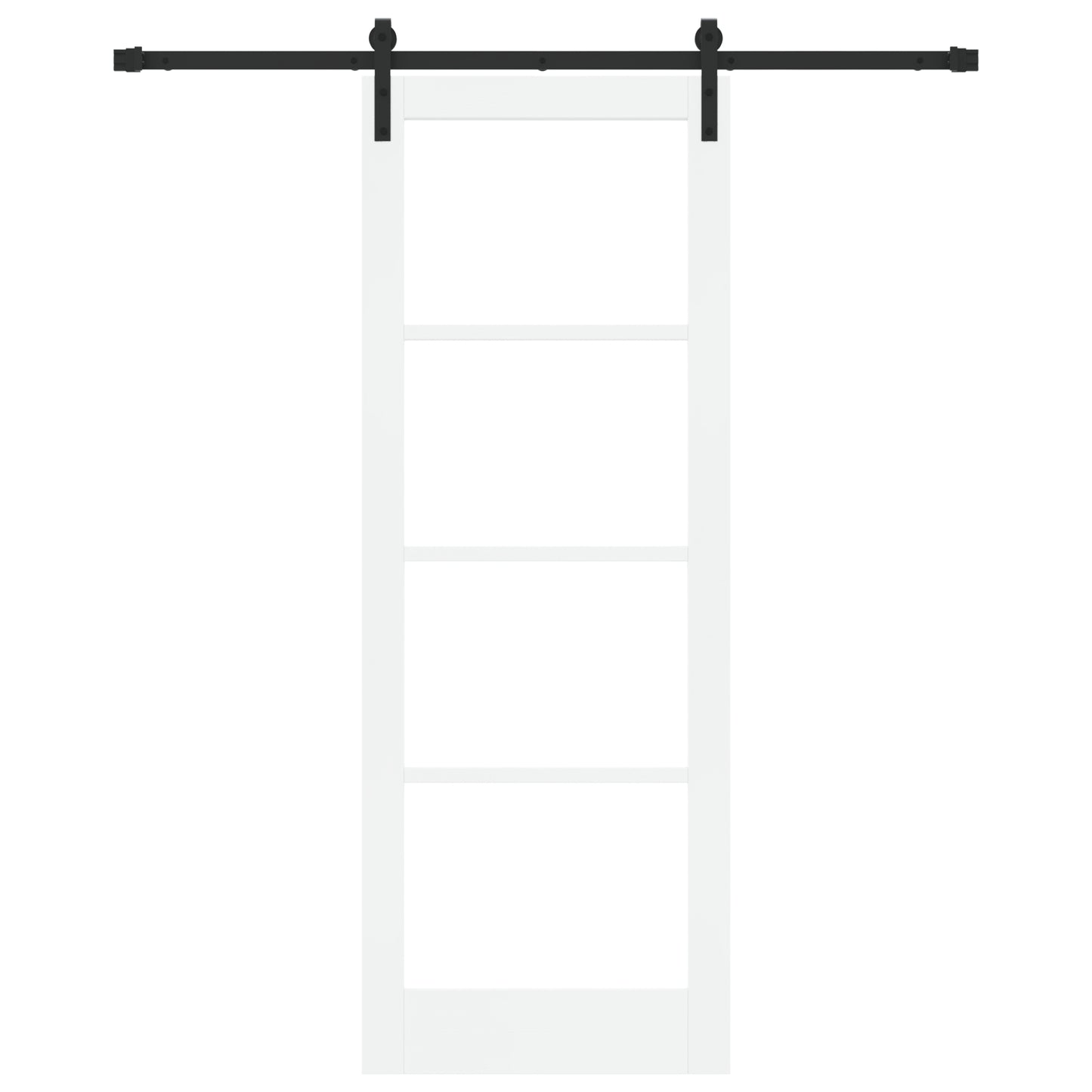 Sliding Door with Hardware Set 'ORKDAL'White Solid Wood & Glass, vidaXL Interior Door with Glass 'ORKDAL'White 78x211x4 cm
