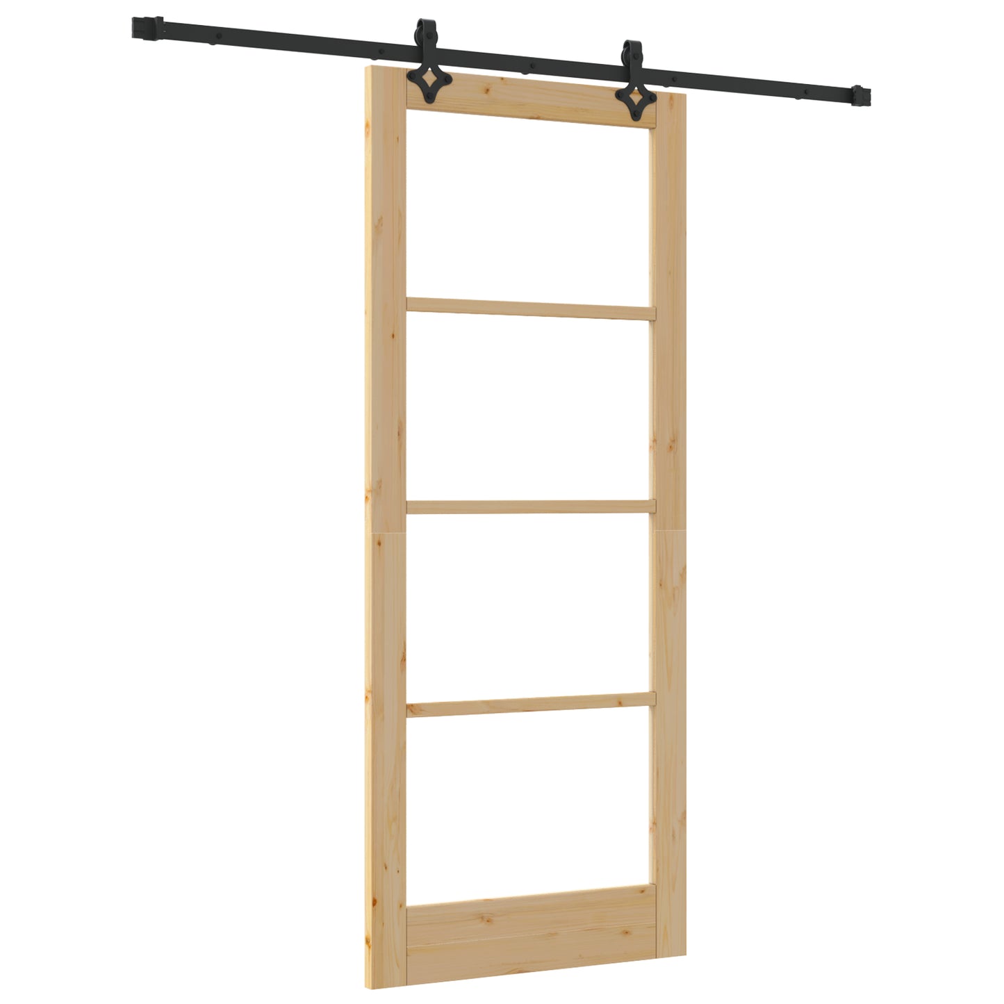 Sliding Door with Hardware Set "ORKDAL" Solid Wood & Glass, vidaXL Interior Door with Glass "ORKDAL" 86x211x4 cm Solid Wood Pine