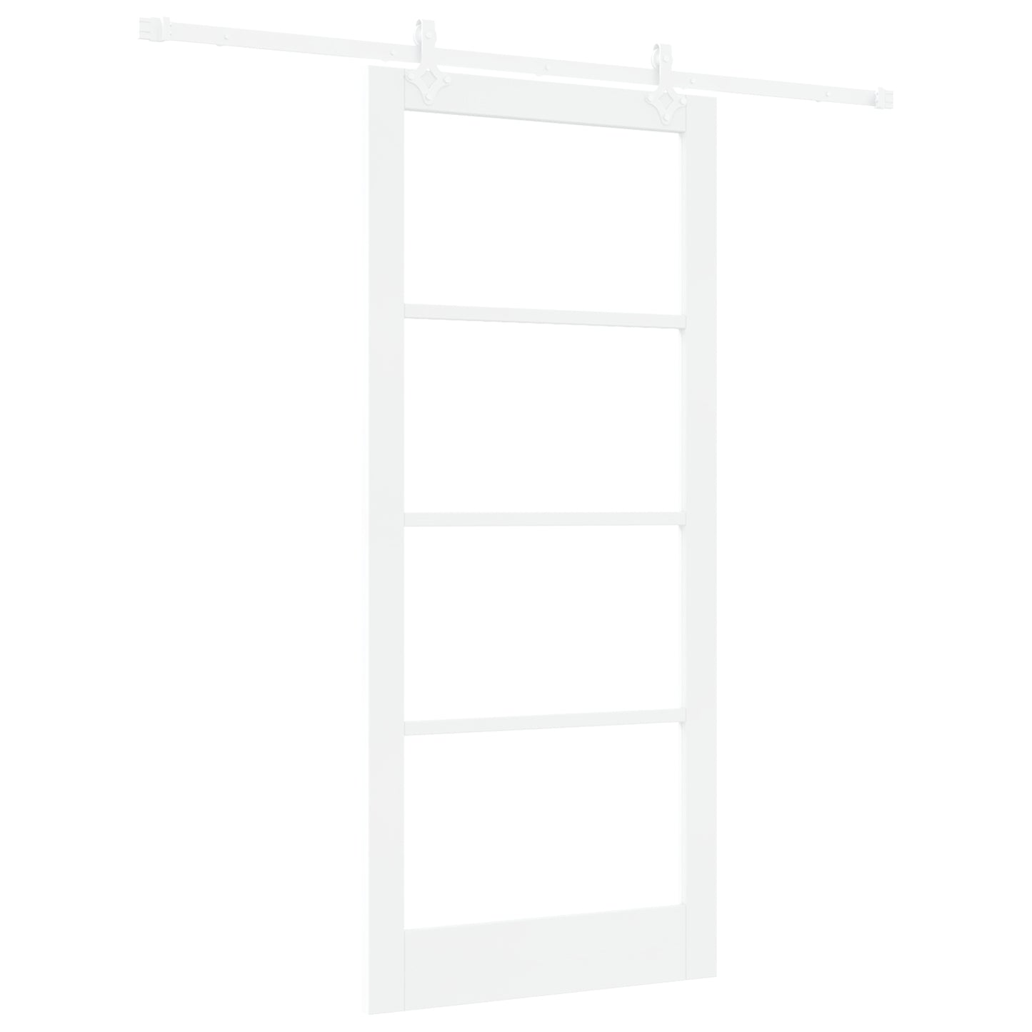 Sliding Door with Hardware Set White 93x211 cm Solid Wood Pine, vidaXL Interior Door with Glass 'ORKDAL'White 93x211x4 cm