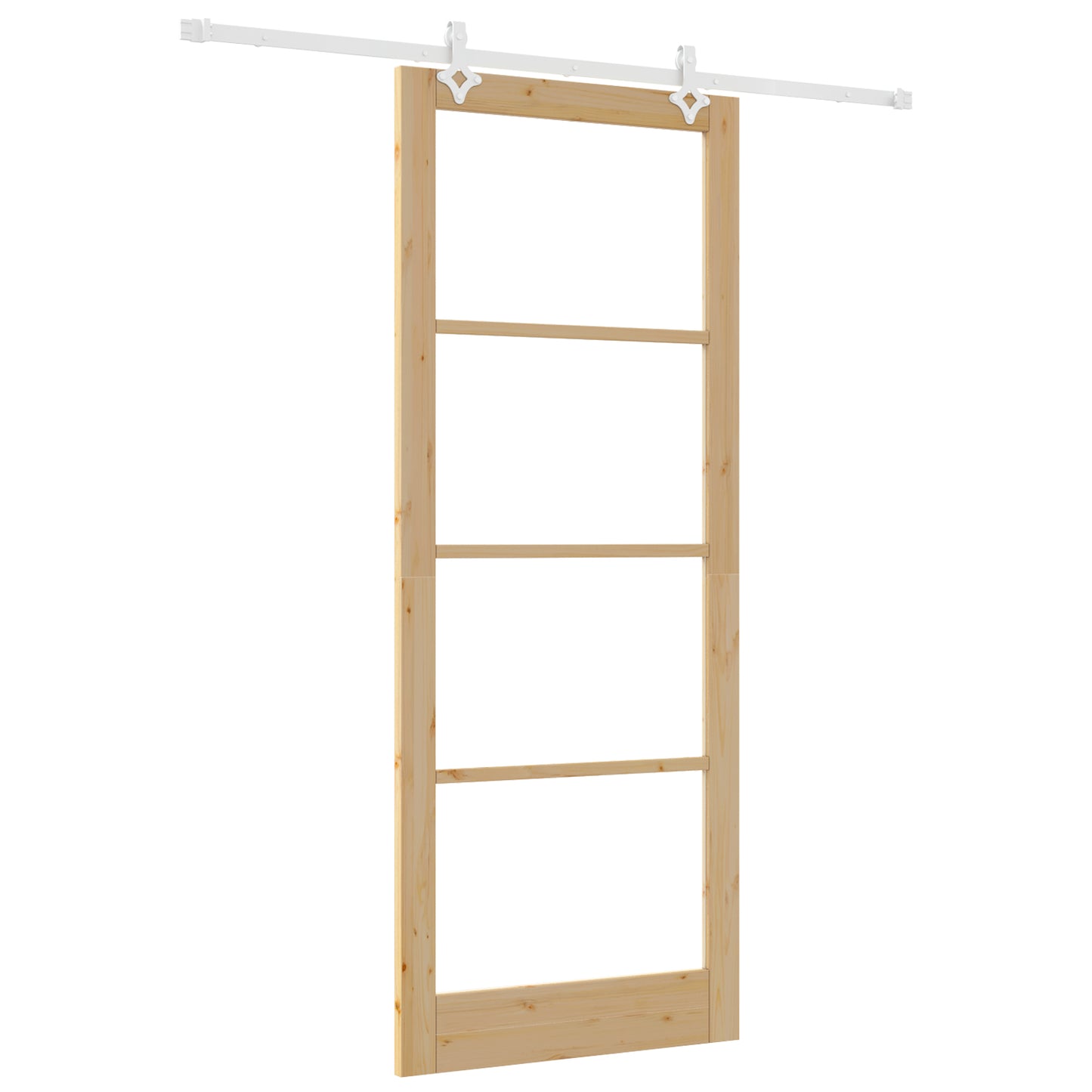 Sliding Door with Hardware Set 93x232 cm Solid Wood Pine, vidaXL Interior Door with Glass 'ORKDAL'93x232x4 cm Solid Wood Pine