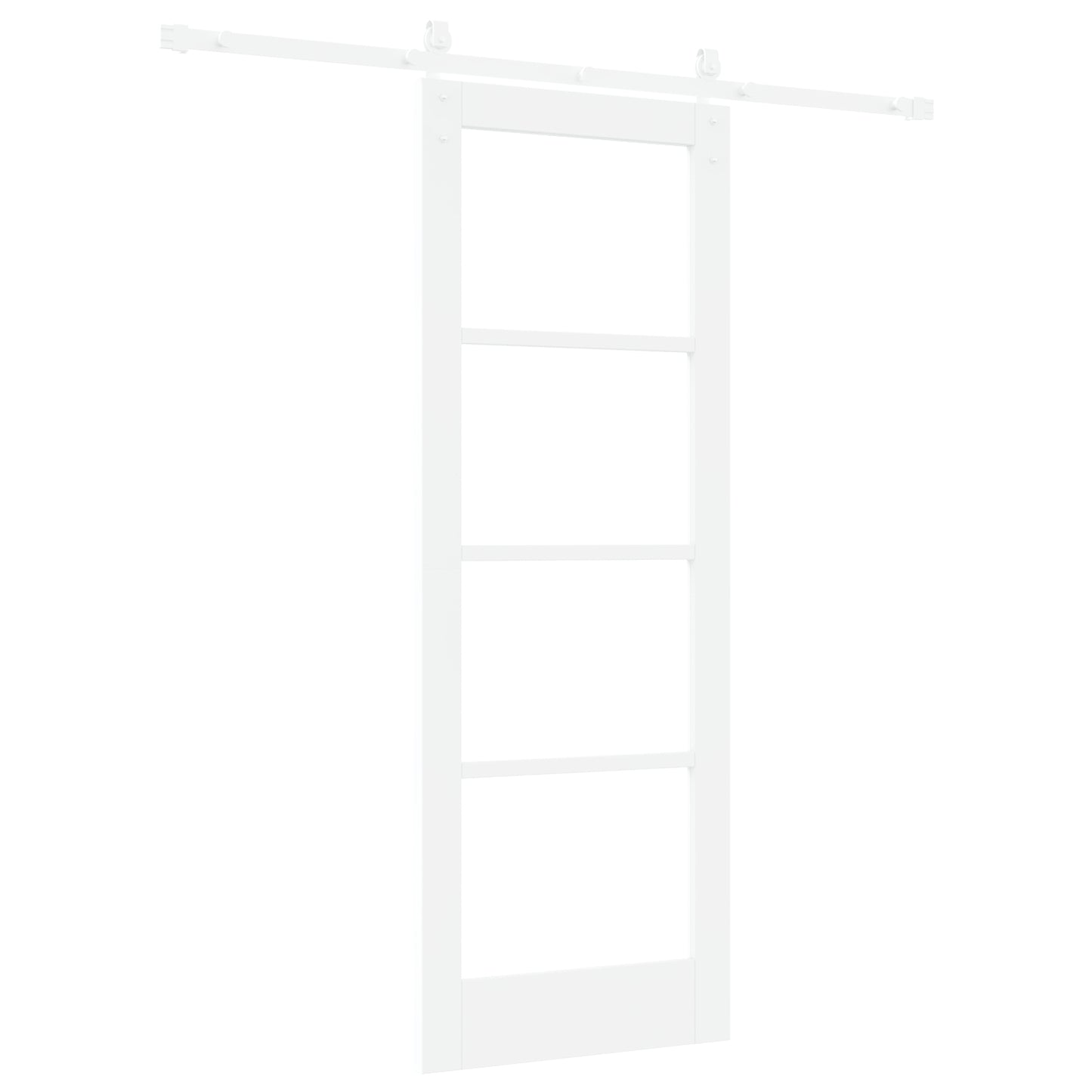 Sliding Door with Hardware Set 'ORKDAL'White Solid Wood & Glass, vidaXL Interior Door with Glass 'ORKDAL'White 73.5x198.5x4 cm