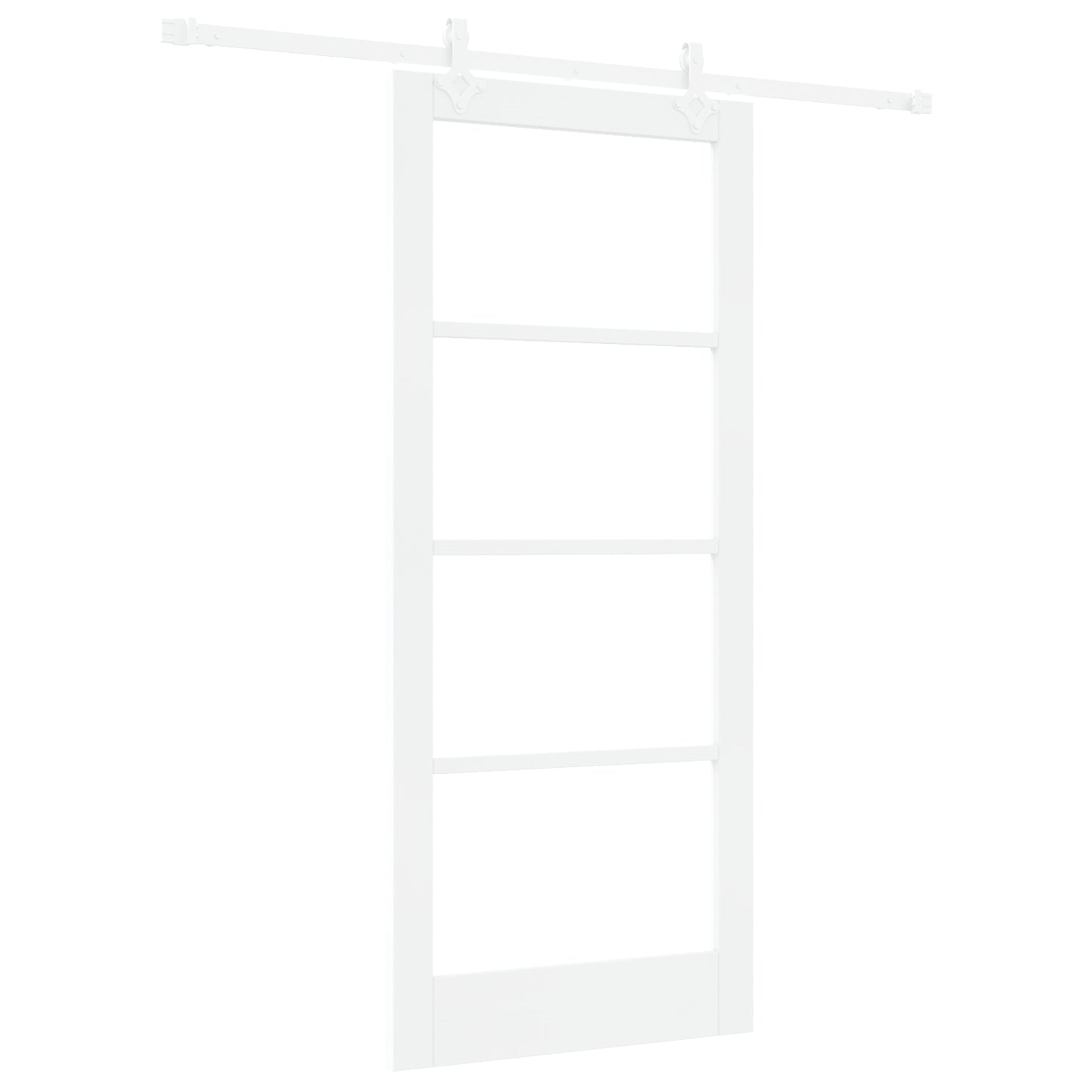 Sliding Door with Hardware Set White 86x198,5 cm Solid Wood Pine, vidaXL Interior Door with Glass 'ORKDAL'White 86x198,5x4 cm