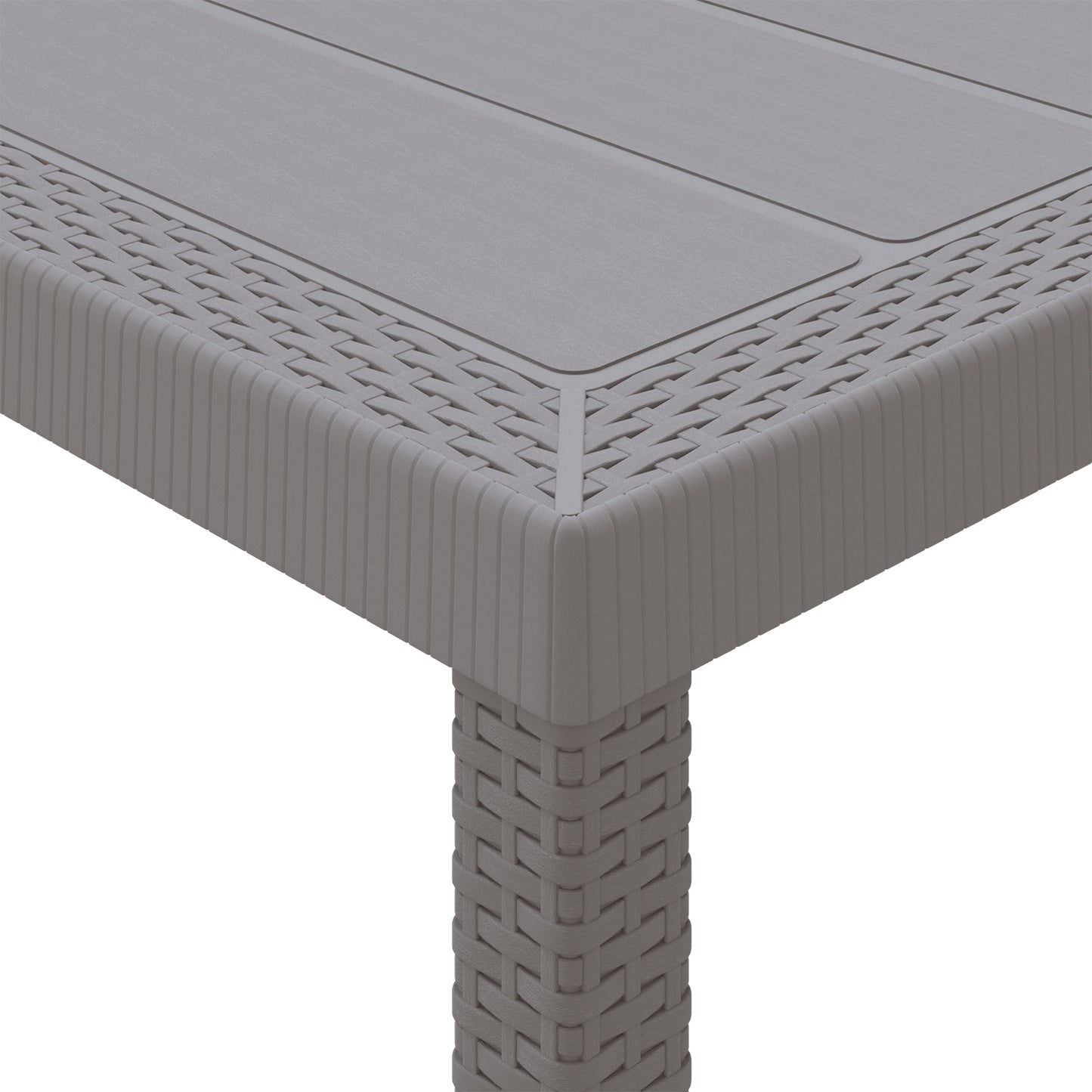 11 Piece Garden Dining Set Light Grey Poly Rattan