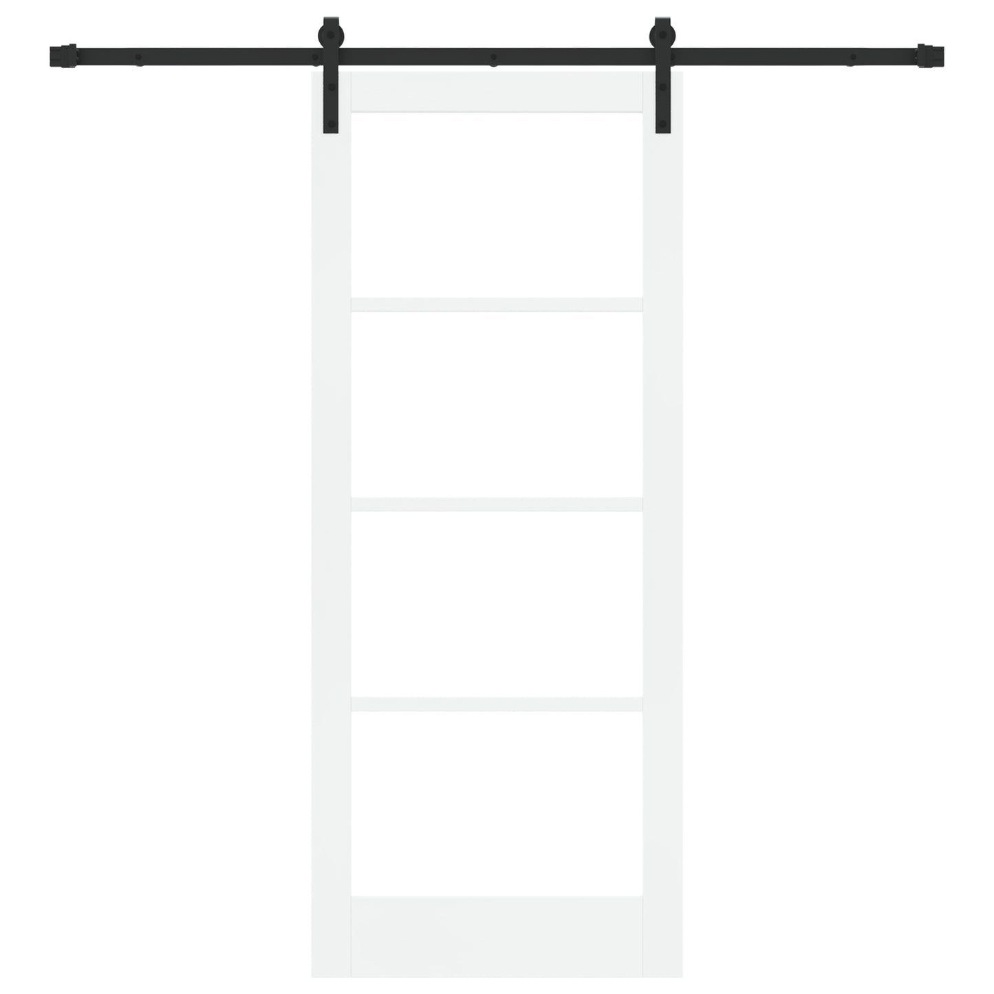 Sliding Door with Hardware Set 'ORKDAL'White Solid Wood & Glass, vidaXL Interior Door with Glass 'ORKDAL'White 83x202x4 cm