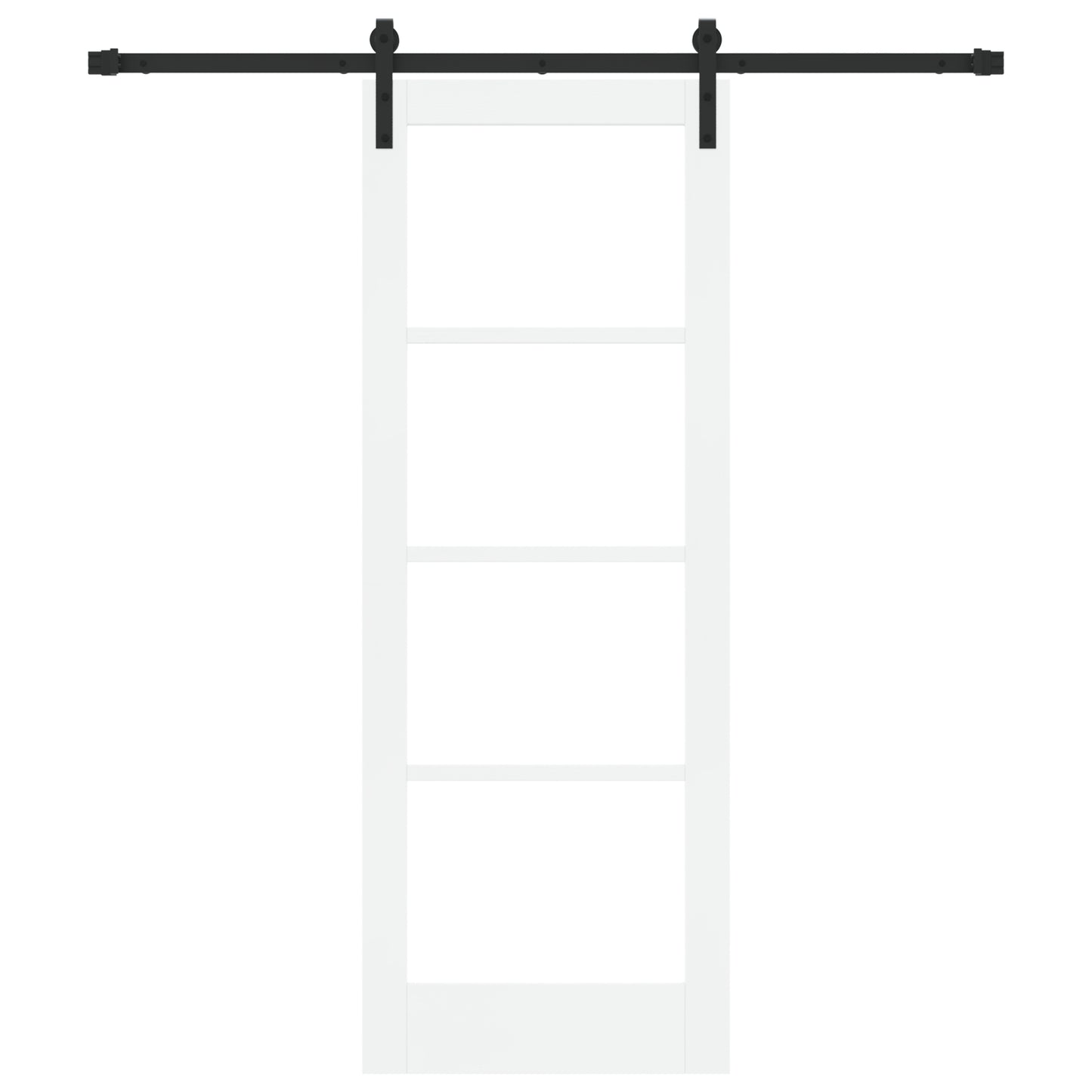 Sliding Door with Hardware Set 'ORKDAL'White Solid Wood & Glass, vidaXL Interior Door with Glass 'ORKDAL'White 73.5x198.5x4 cm