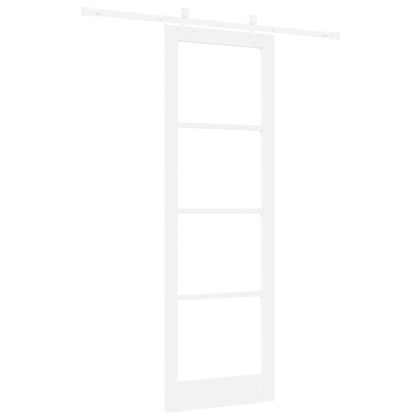 Sliding Door with Hardware Set White 78x232 cm Solid Wood Pine, vidaXL Interior Door with Glass "ORKDAL" White 78x232x4 cm