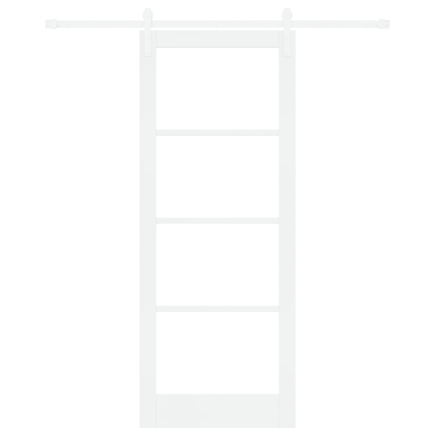 Sliding Door with Hardware Set 'ORKDAL'White Solid Wood & Glass, vidaXL Interior Door with Glass 'ORKDAL'White 83x211x4 cm