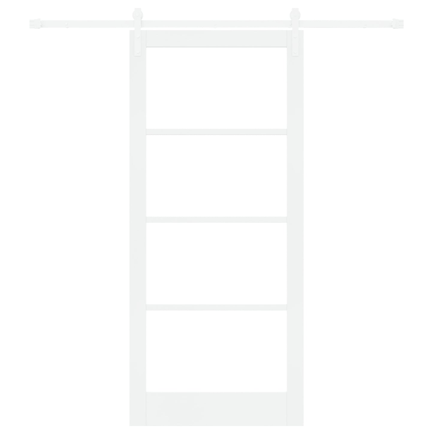 Sliding Door with Hardware Set "ORKDAL" White Solid Wood & Glass, vidaXL Interior Door with Glass "ORKDAL" White 93x211x4 cm