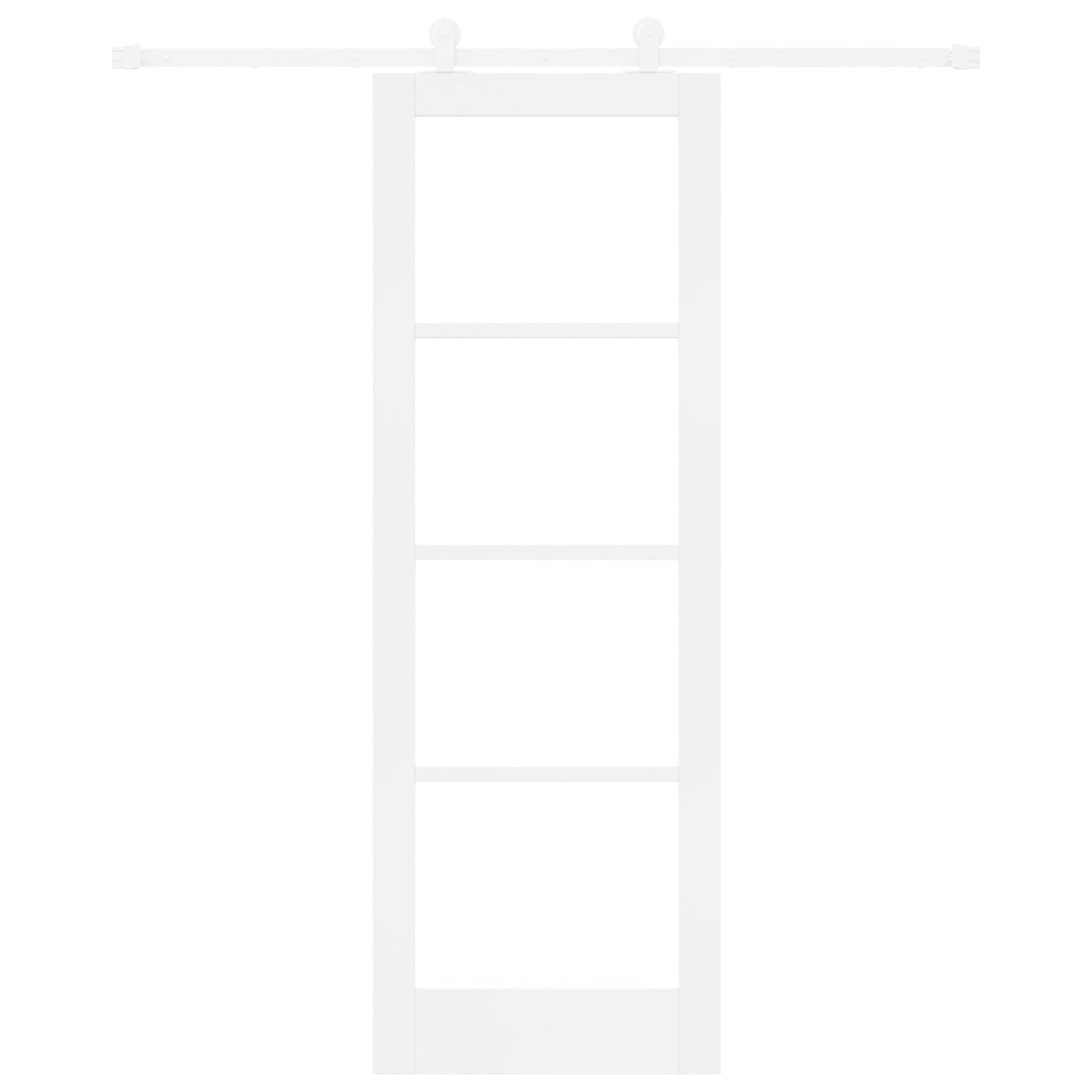 Sliding Door with Hardware Set 'ORKDAL'White Solid Wood & Glass, vidaXL Interior Door with Glass 'ORKDAL'White 73.5x211x4 cm