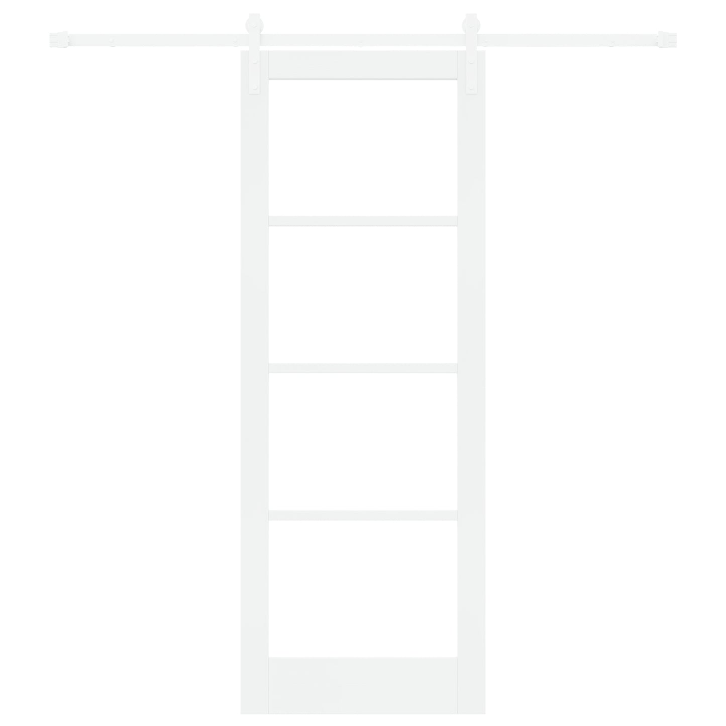 Sliding Door with Hardware Set "ORKDAL" White Solid Wood & Glass, vidaXL Interior Door with Glass "ORKDAL" White 78x211x4 cm