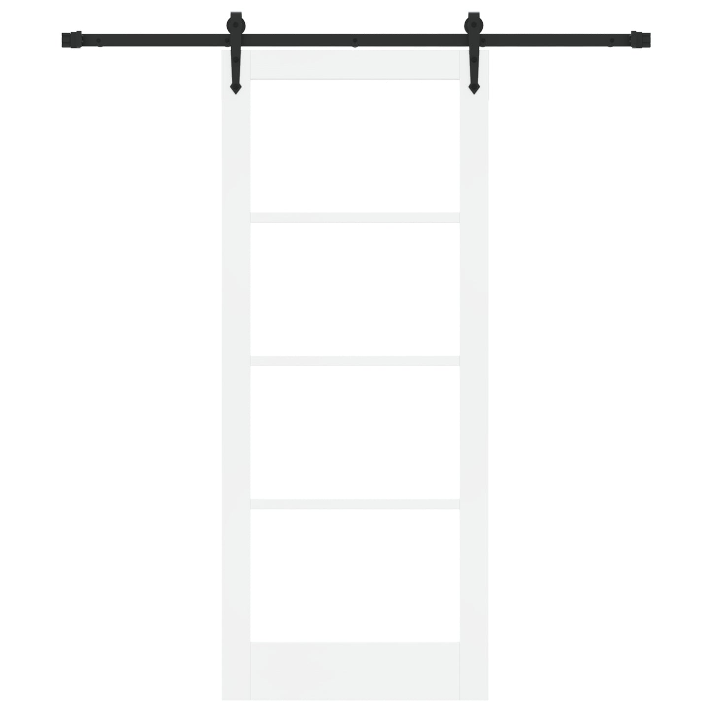 Sliding Door with Hardware Set White 83x202 cm Solid Wood Pine, vidaXL Interior Door with Glass 'ORKDAL'White 83x202x4 cm