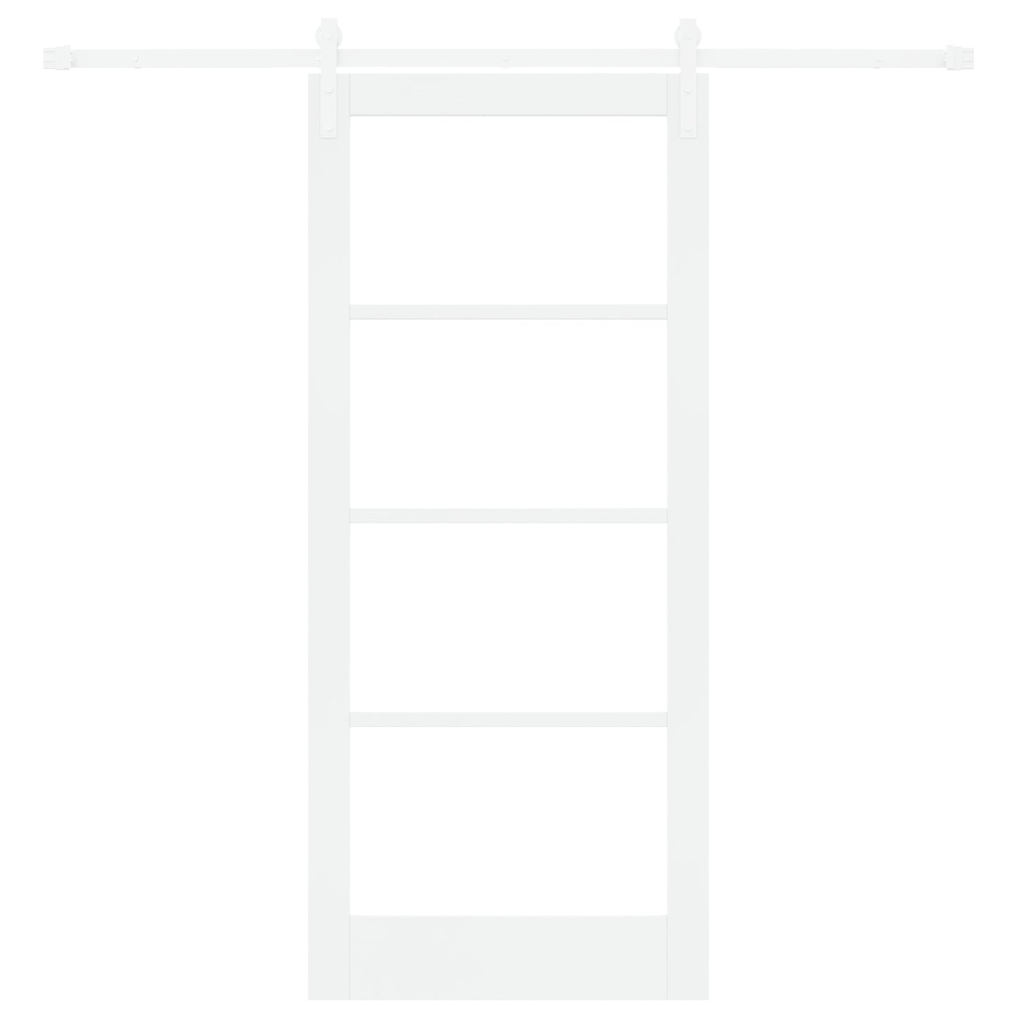 Sliding Door with Hardware Set "ORKDAL" White Solid Wood & Glass, vidaXL Interior Door with Glass "ORKDAL" White 86x198.5x4 cm