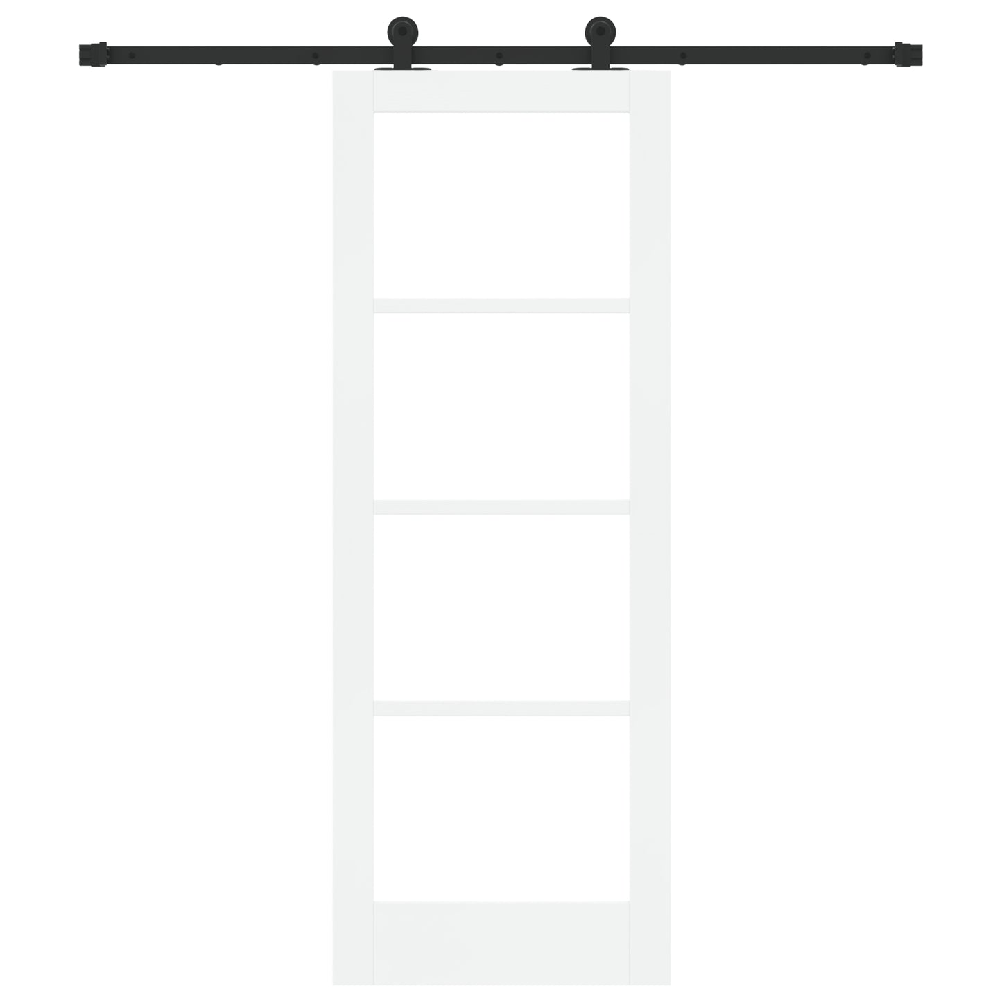 Sliding Door with Hardware Set 'ORKDAL'White Solid Wood & Glass, vidaXL Interior Door with Glass 'ORKDAL'White 73,5x198,5x4 cm