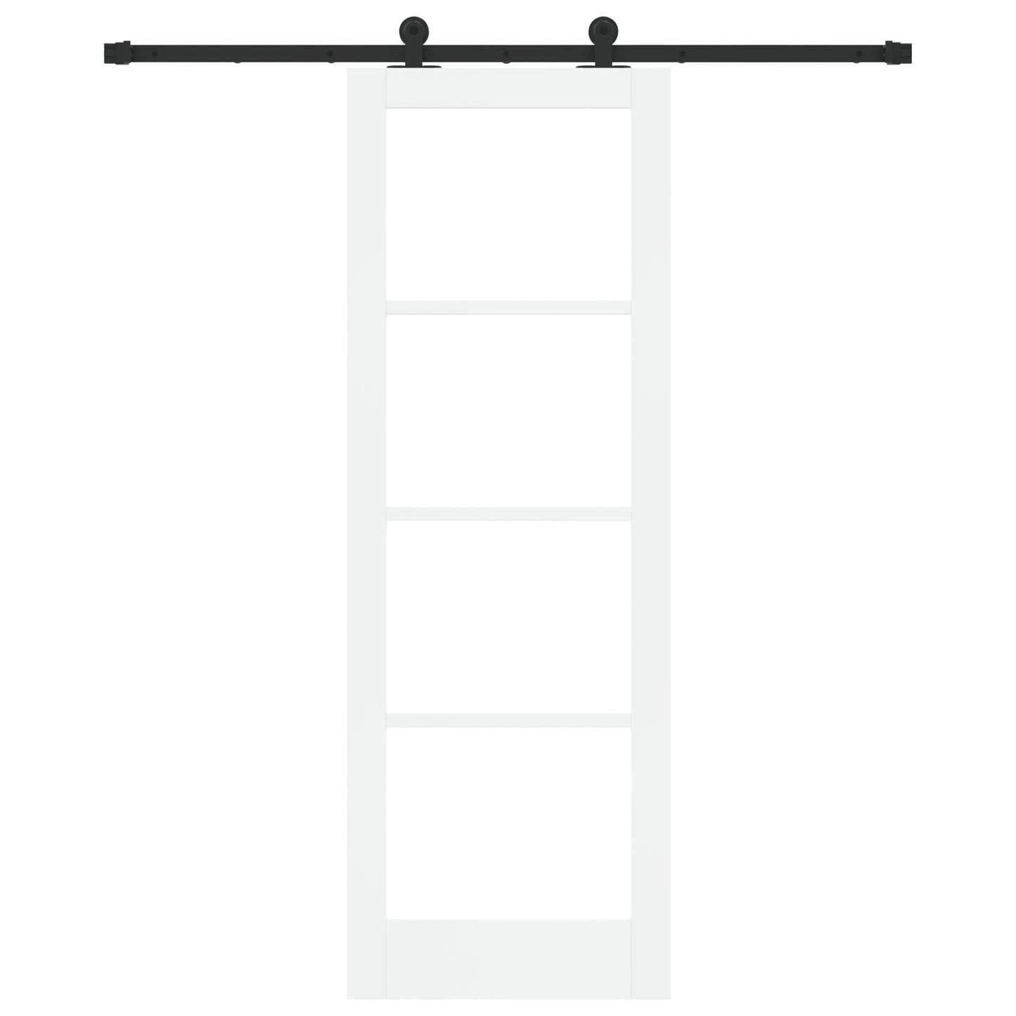 Sliding Door with Hardware Set 'ORKDAL'White Solid Wood & Glass, vidaXL Interior Door with Glass 'ORKDAL'White 73.5x211x4 cm