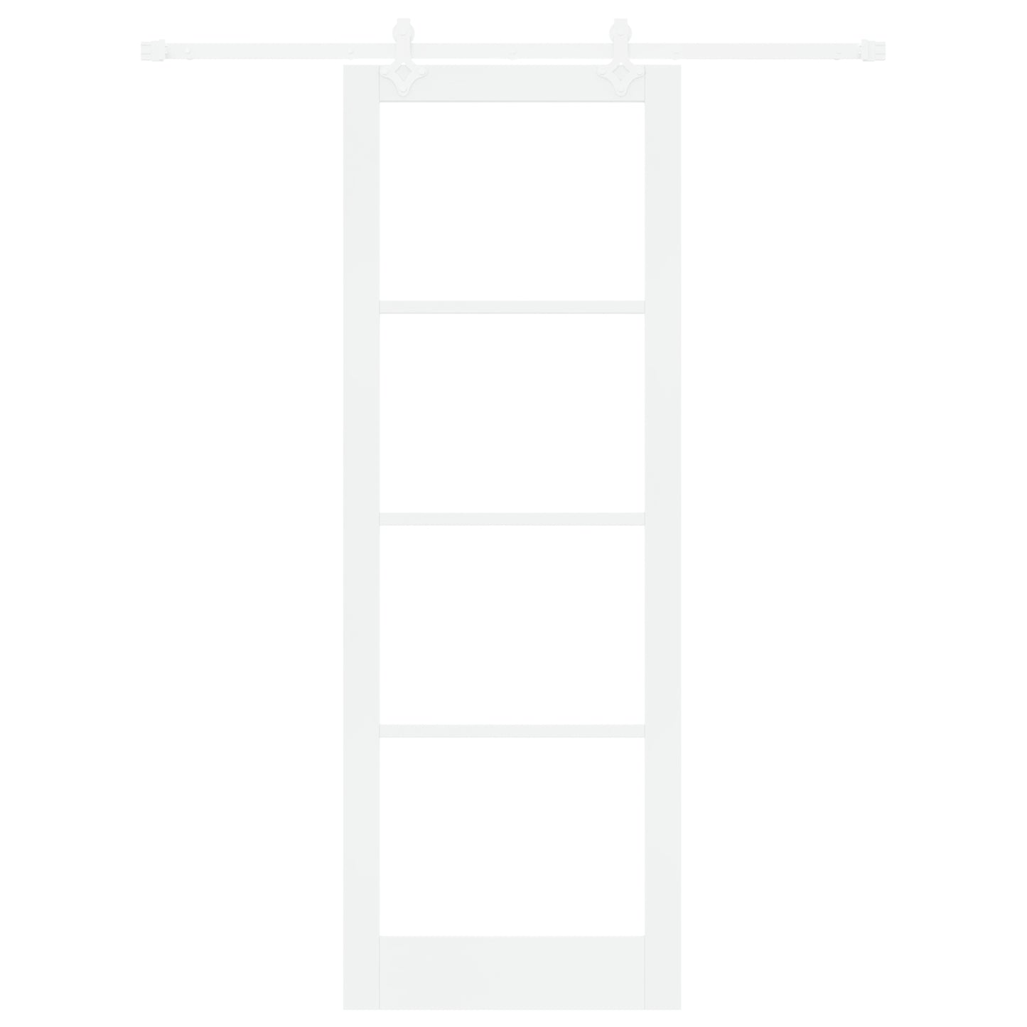Sliding Door with Hardware Set White 83x232 cm Solid Wood Pine, vidaXL Interior Door with Glass 'ORKDAL'White 83x232x4 cm