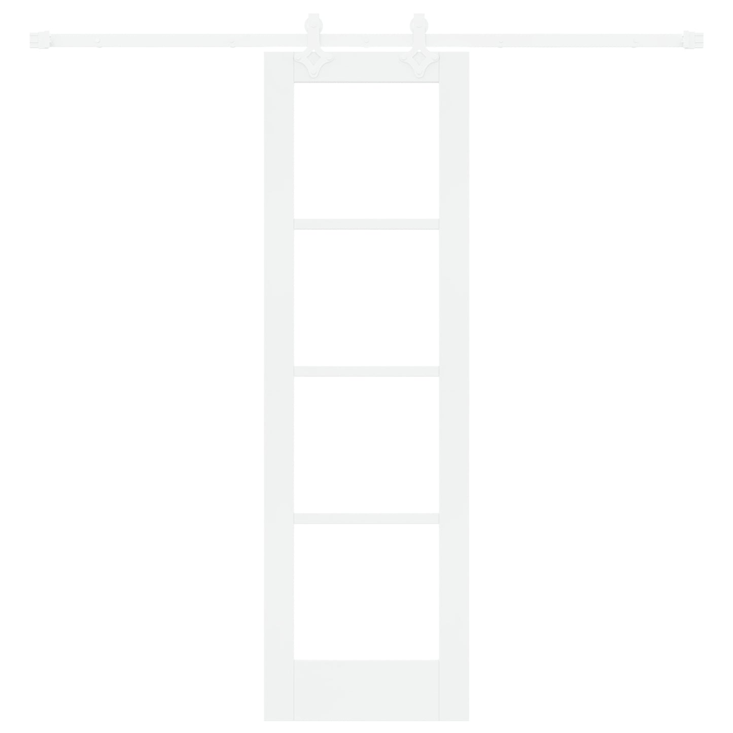 Sliding Door with Hardware Set White 61x198.5 cm Solid Wood Pine, vidaXL Interior Door with Glass 'ORKDAL'White 61x198.5x4 cm