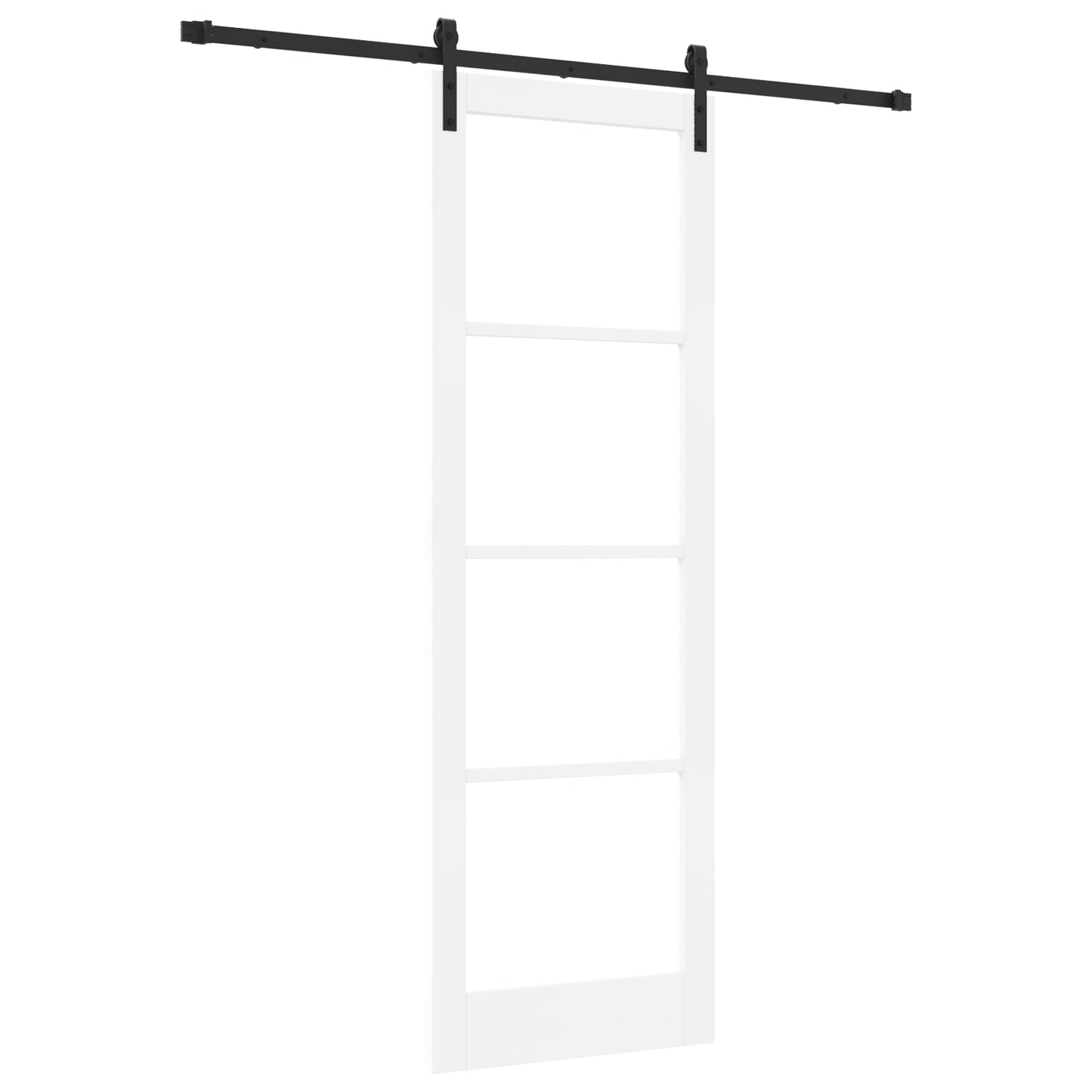 Sliding Door with Hardware Set 'ORKDAL'White Solid Wood & Glass, vidaXL Interior Door with Glass 'ORKDAL'White 78x232x4 cm