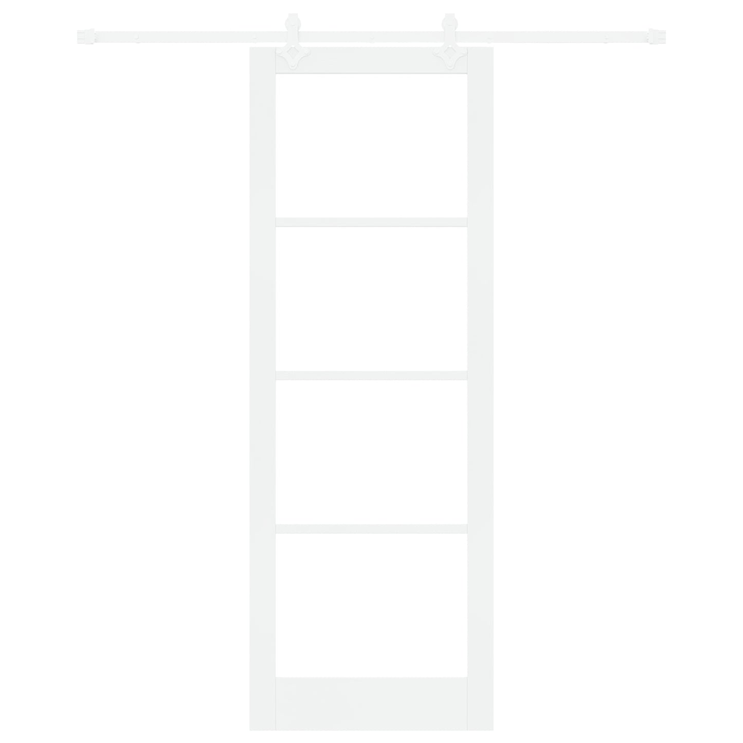 Sliding Door with Hardware Set White 83x232 cm Solid Wood Pine, vidaXL Interior Door with Glass 'ORKDAL'White 83x232x4 cm