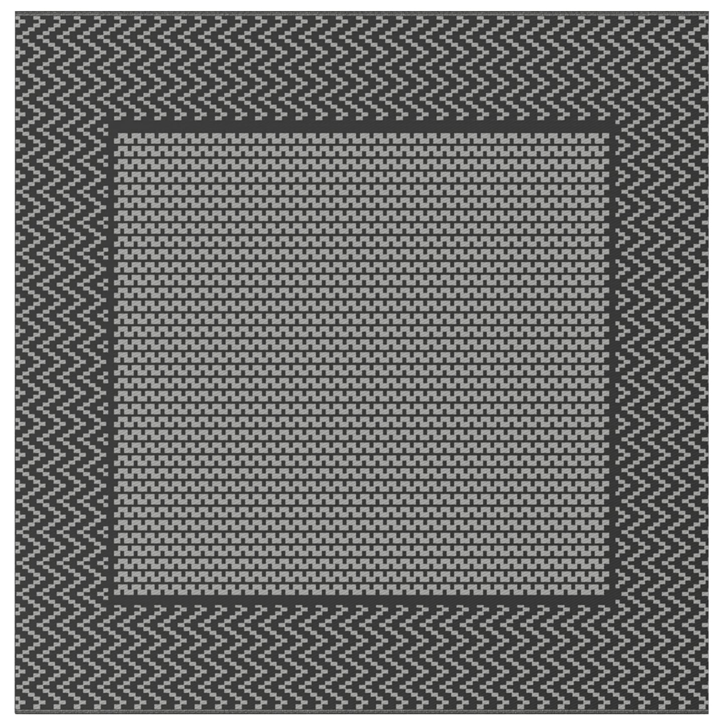 Outdoor Rug 'ARAKIL'Black and Grey 250x250 cm PP