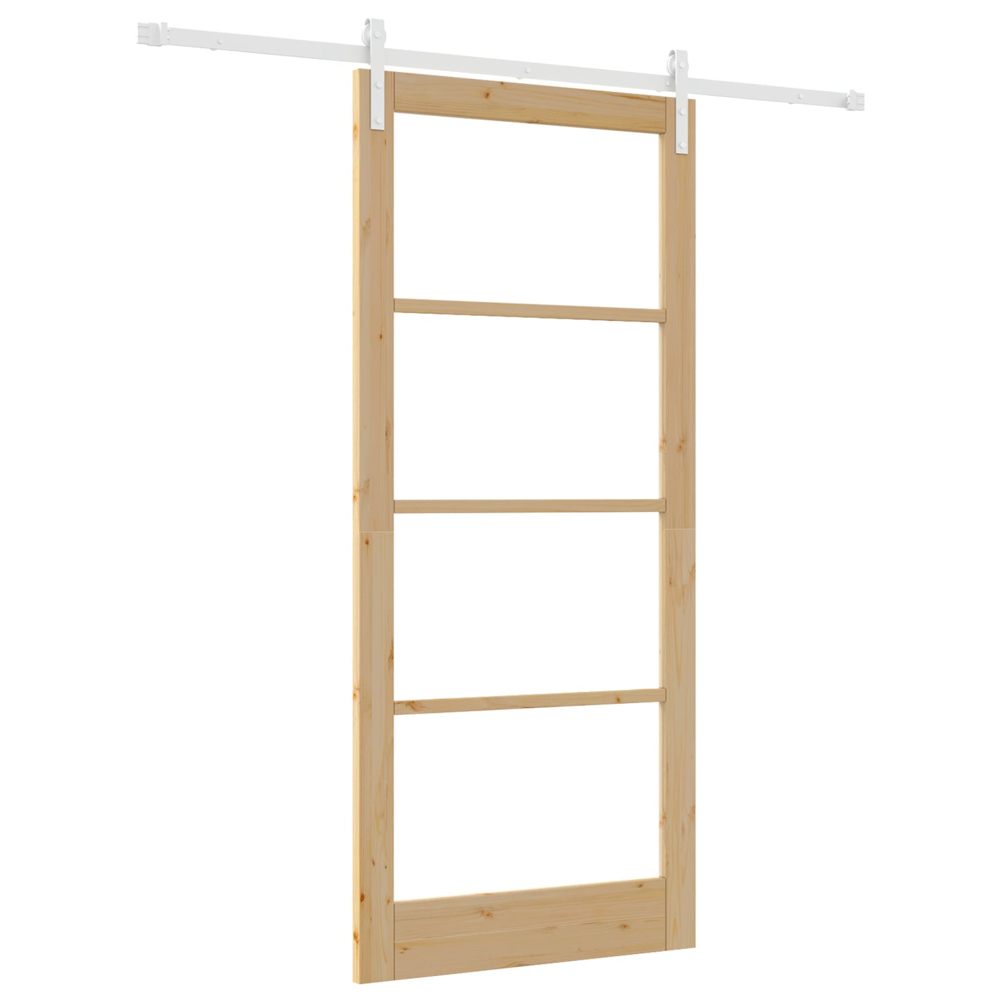 Sliding Door with Hardware Set "ORKDAL" Solid Wood & Glass, vidaXL Interior Door with Glass "ORKDAL" 93x211x4 cm Solid Wood Pine