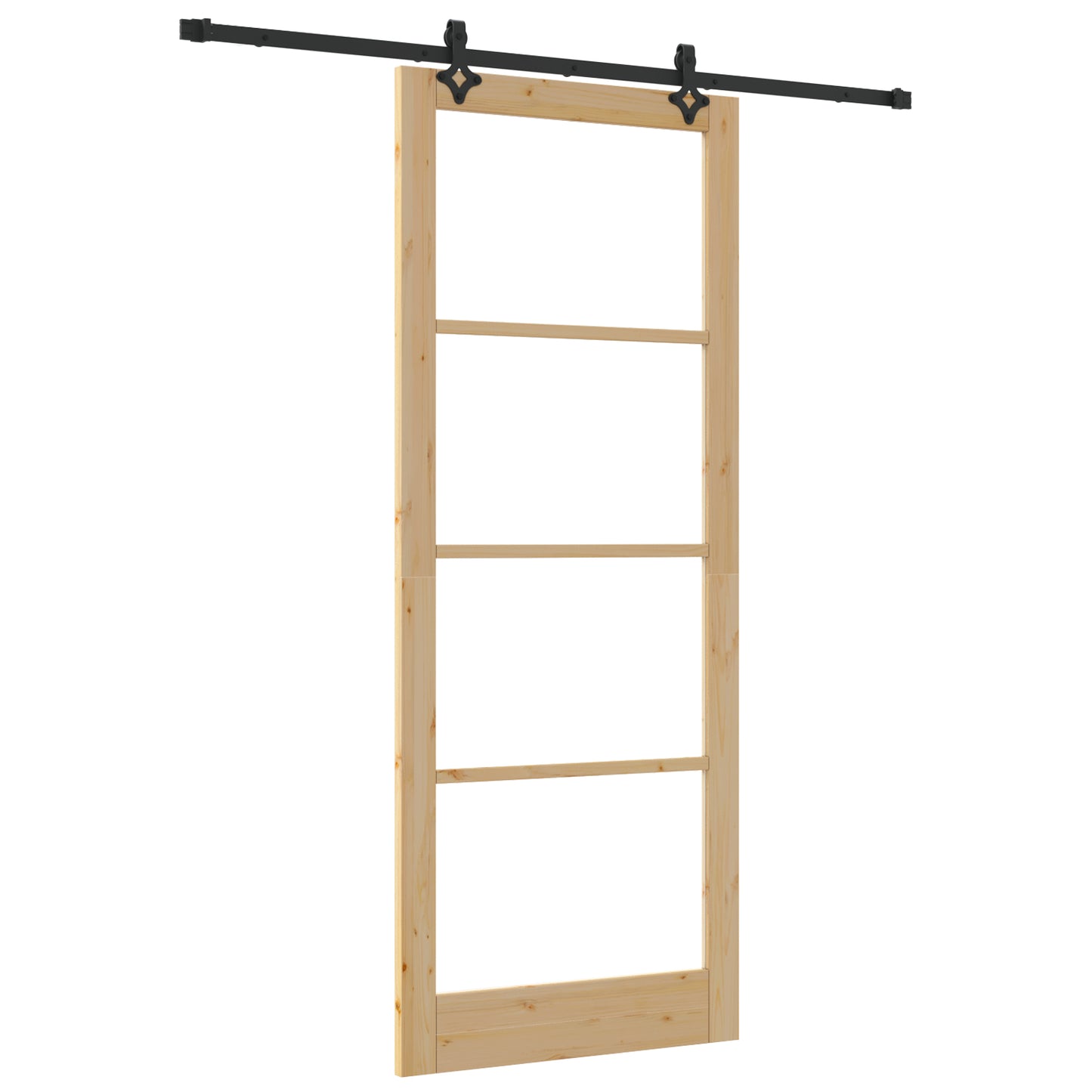 Sliding Door with Hardware Set 'ORKDAL'Solid Wood & Glass, vidaXL Interior Door with Glass 'ORKDAL'93x232x4 cm Solid Wood Pine