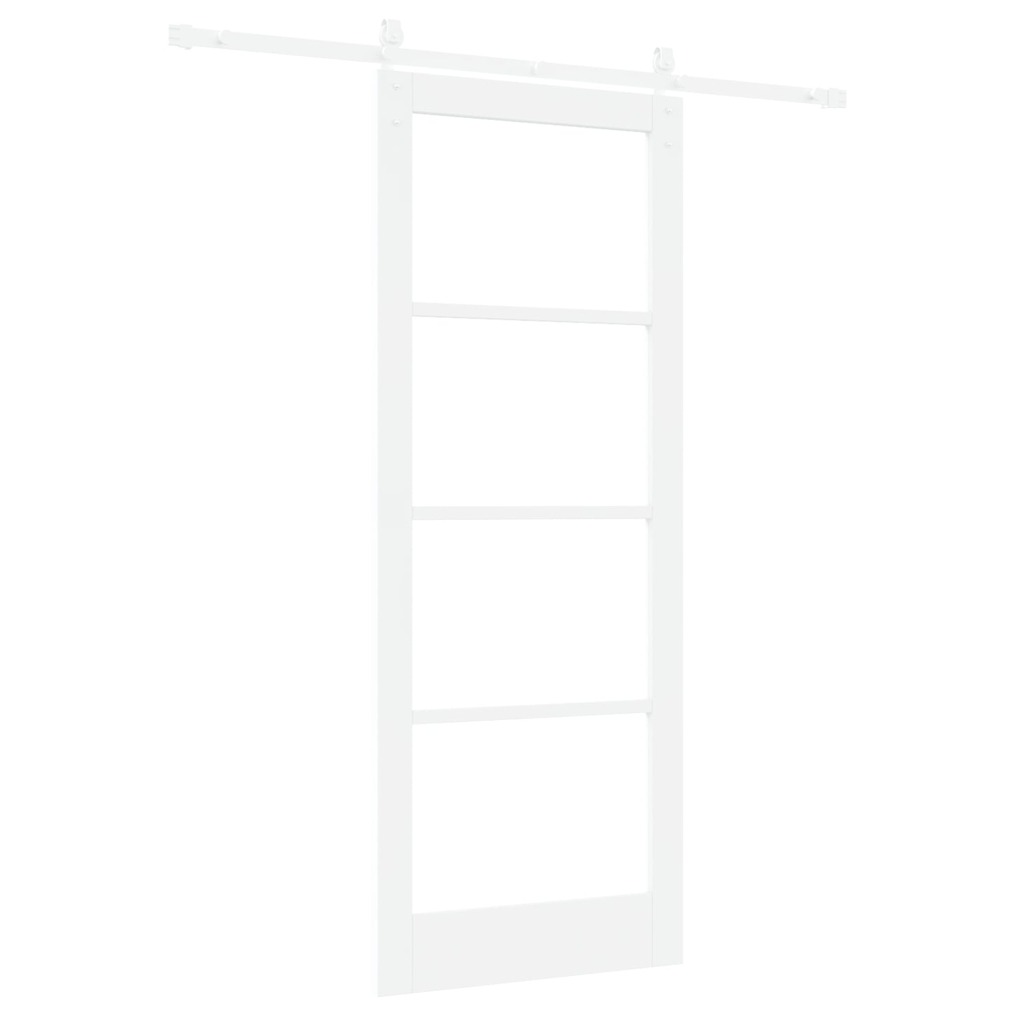 Sliding Door with Hardware Set 'ORKDAL'White Solid Wood & Glass, vidaXL Interior Door with Glass 'ORKDAL'White 83x211x4 cm