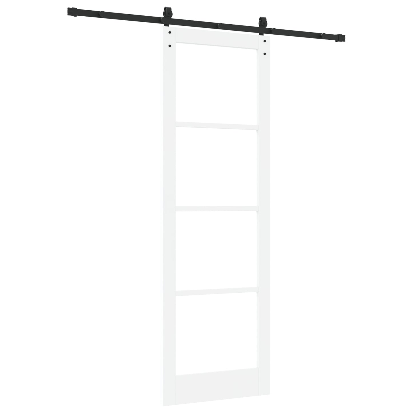 Sliding Door with Hardware Set 'ORKDAL'White Solid Wood & Glass, vidaXL Interior Door with Glass 'ORKDAL'White 78x232x4 cm