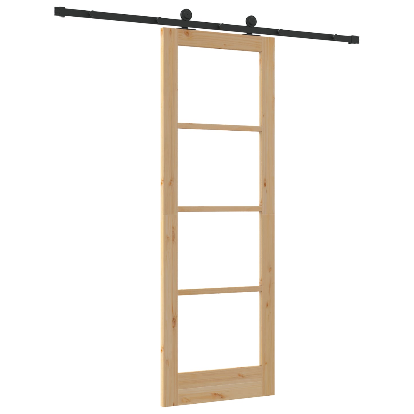 Sliding Door with Hardware Set "ORKDAL" Solid Wood & Glass, vidaXL Interior Door with Glass "ORKDAL" 73.5x211x4 cm Solid Wood Pine