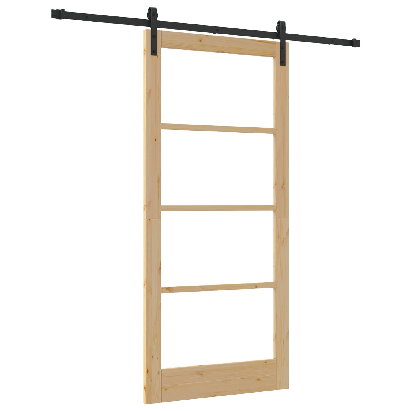 Sliding Door with Hardware Set "ORKDAL" Solid Wood & Glass, vidaXL Interior Door with Glass "ORKDAL" 93x202x4 cm Solid Wood Pine